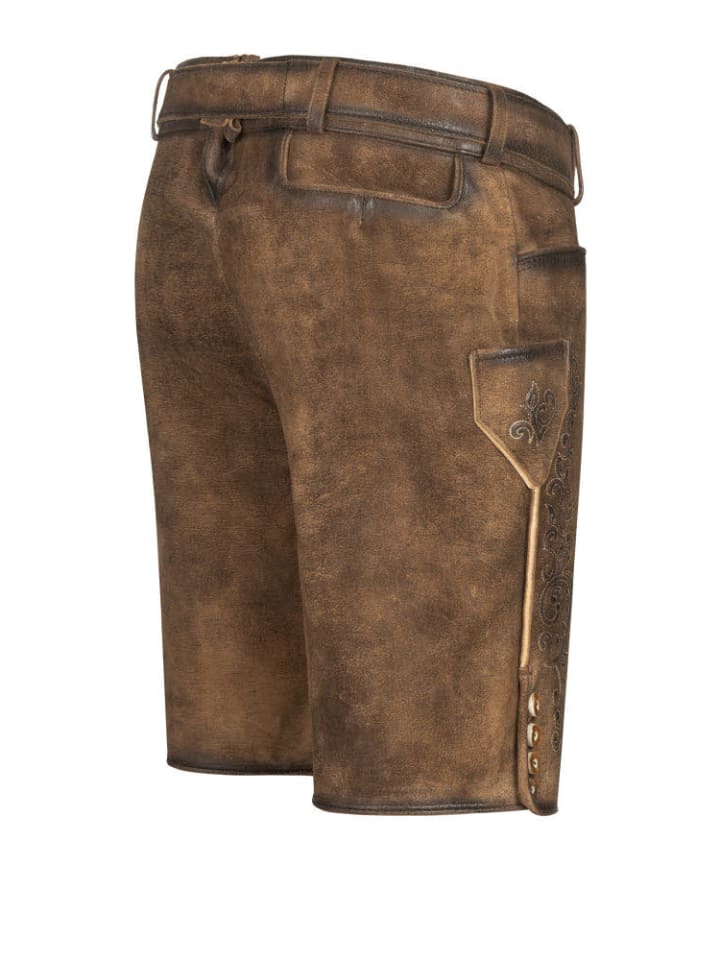 Nübler Lederhose kurz Obert in Dunkelbraun günstig kaufen