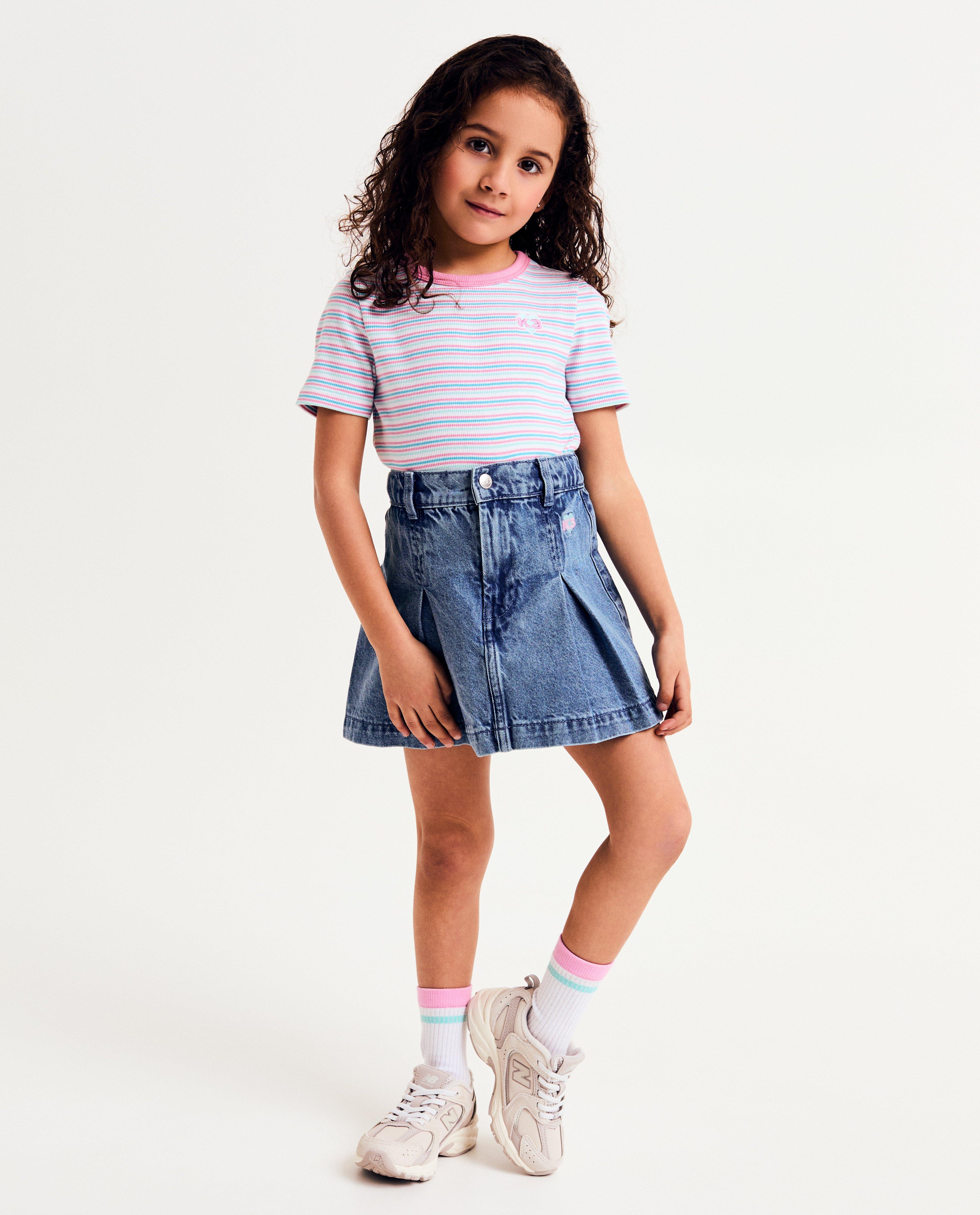 Tricou K3 cu dungi roz