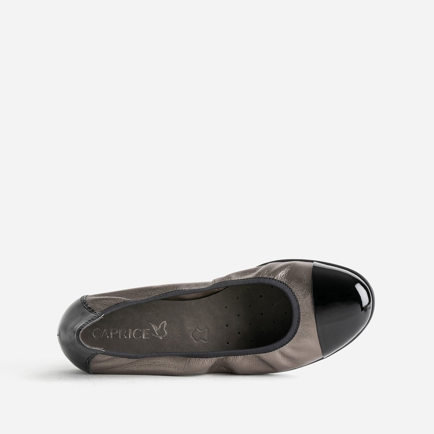 Ballerine CAPRICE bronze élastiquée à bout verni