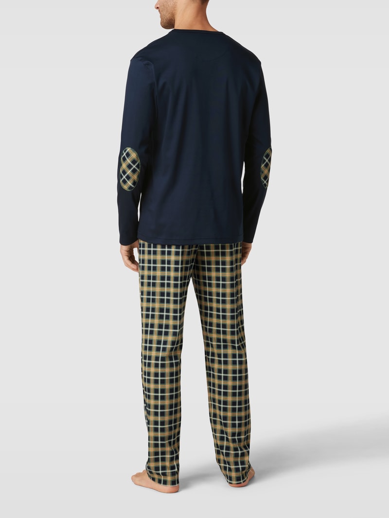 Pyjama mit Karomuster in dunkelblau