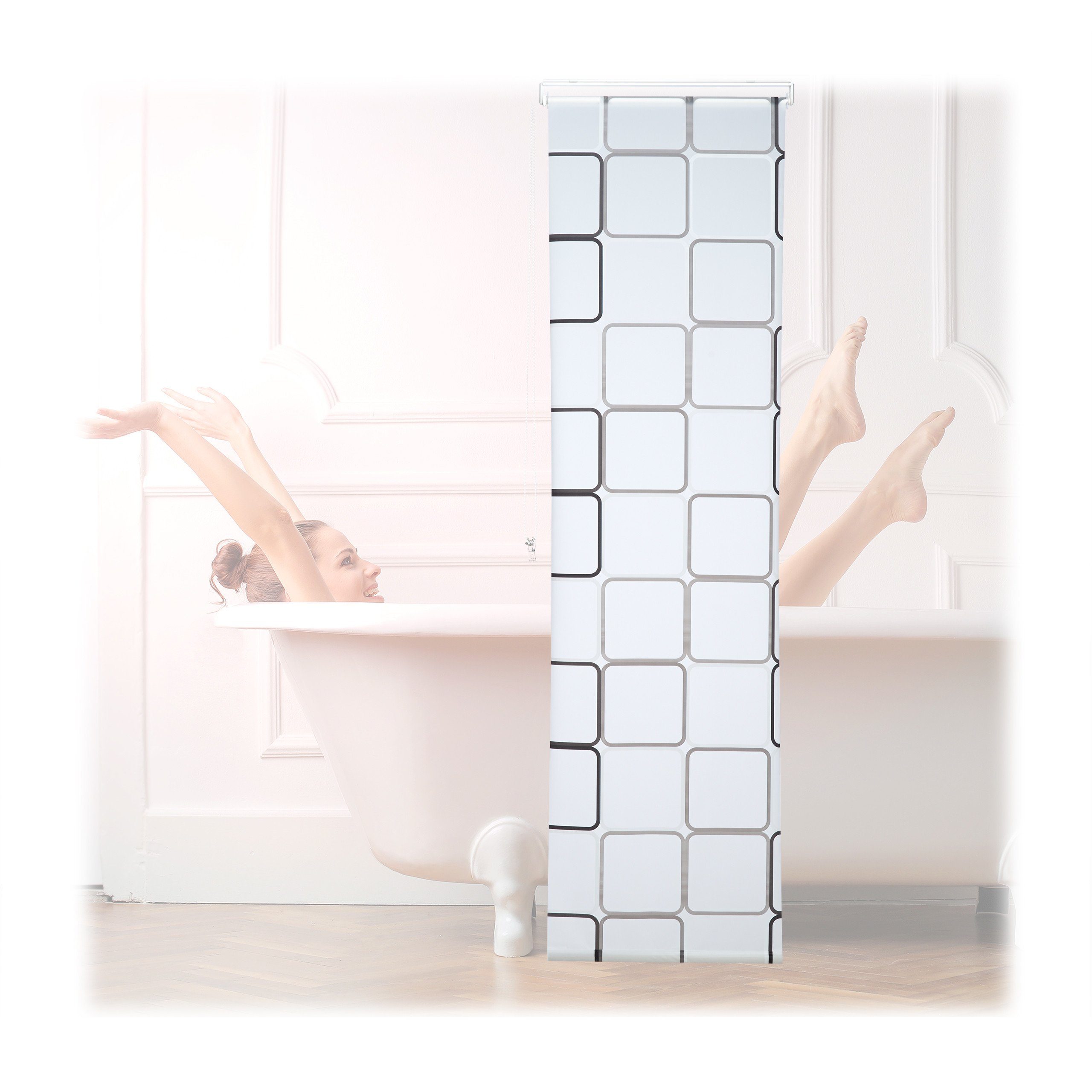 relaxdays Duschrollo Duschrollo SQUARE Breite 60 cm, 60x240cm