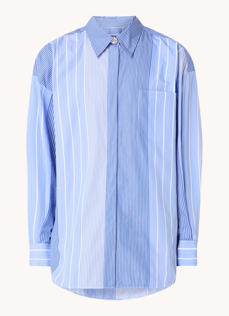 Maje Oversized blouse with stripe print and chest pocket