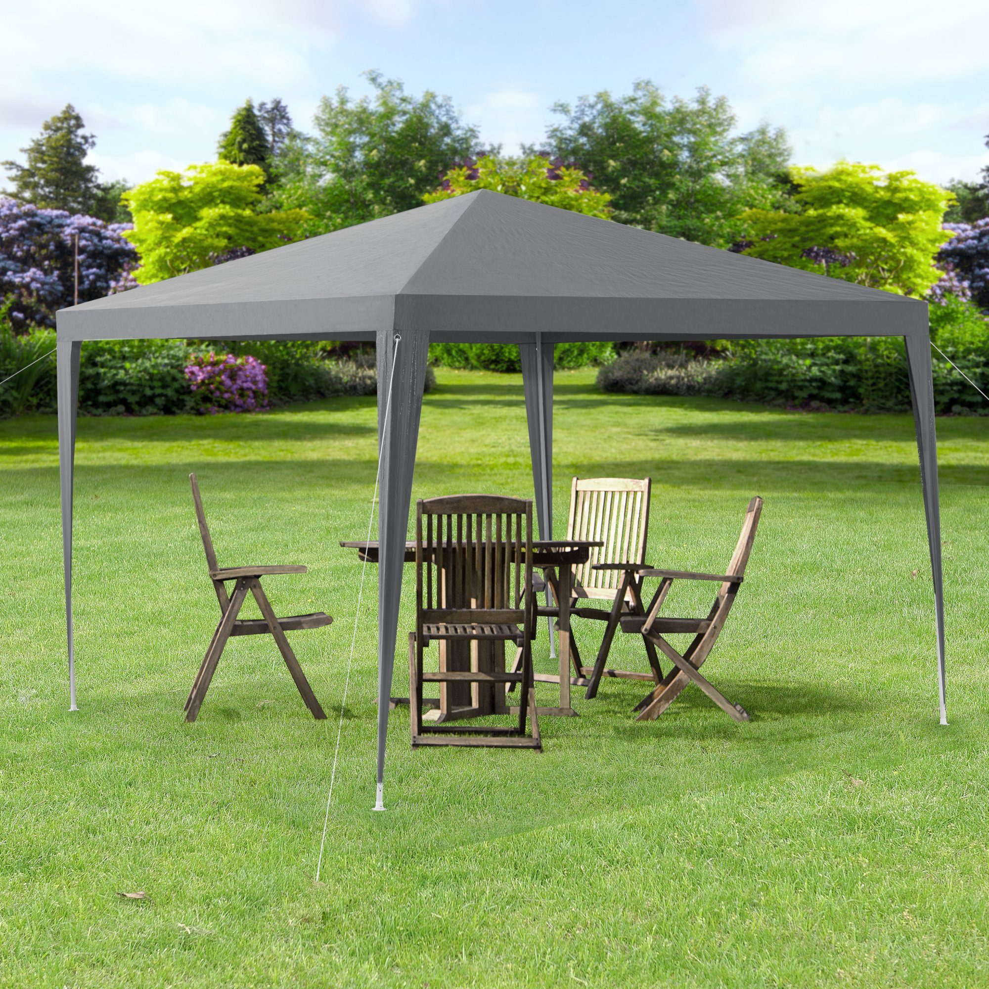 casa.pro Pavillon, Wedau Gartenzelt Partyzelt Gartenpavillon 300x300x255cm Dunkelgrau