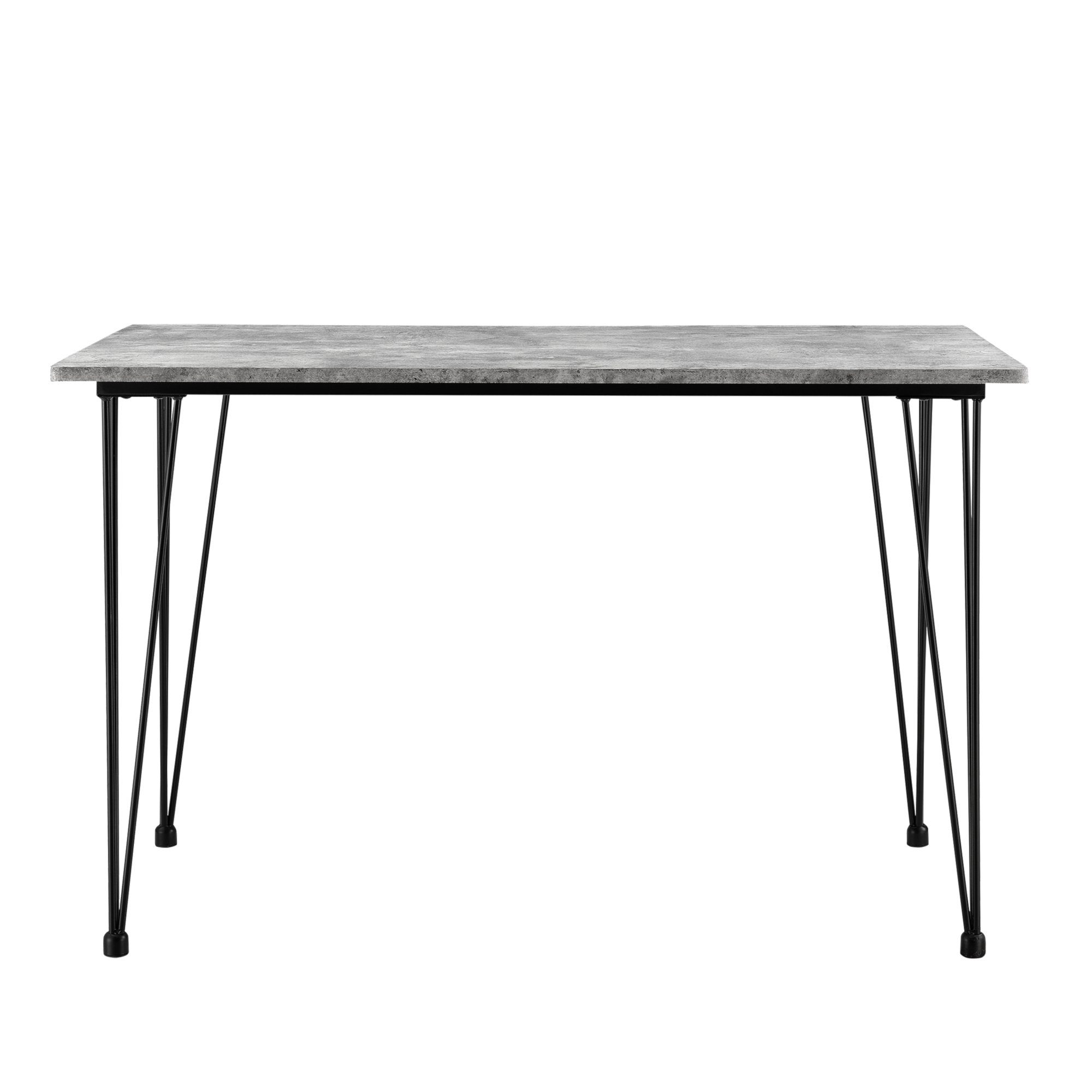 en.casa Esstisch, Kiel Tisch mit Hairpin-Legs Beton-optik