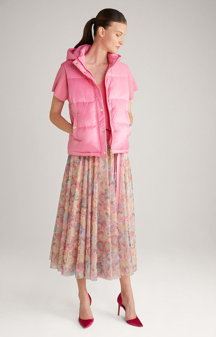 Nylon-Steppweste in Pink