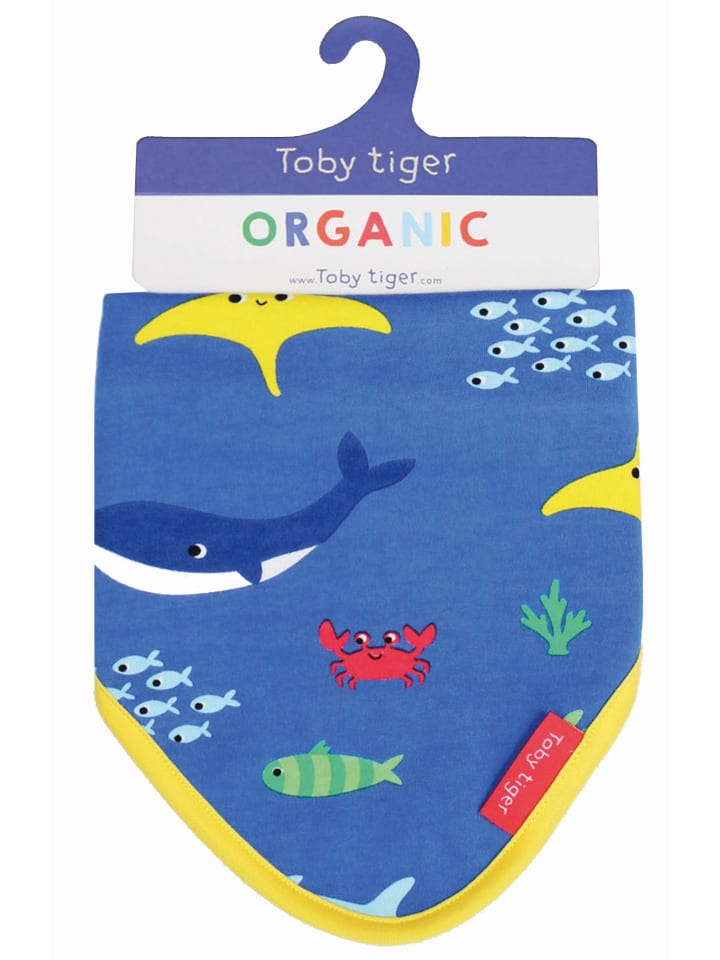 Toby Tiger Dreieckstuch mit Meerestiere Print in blau günstig kaufen 0