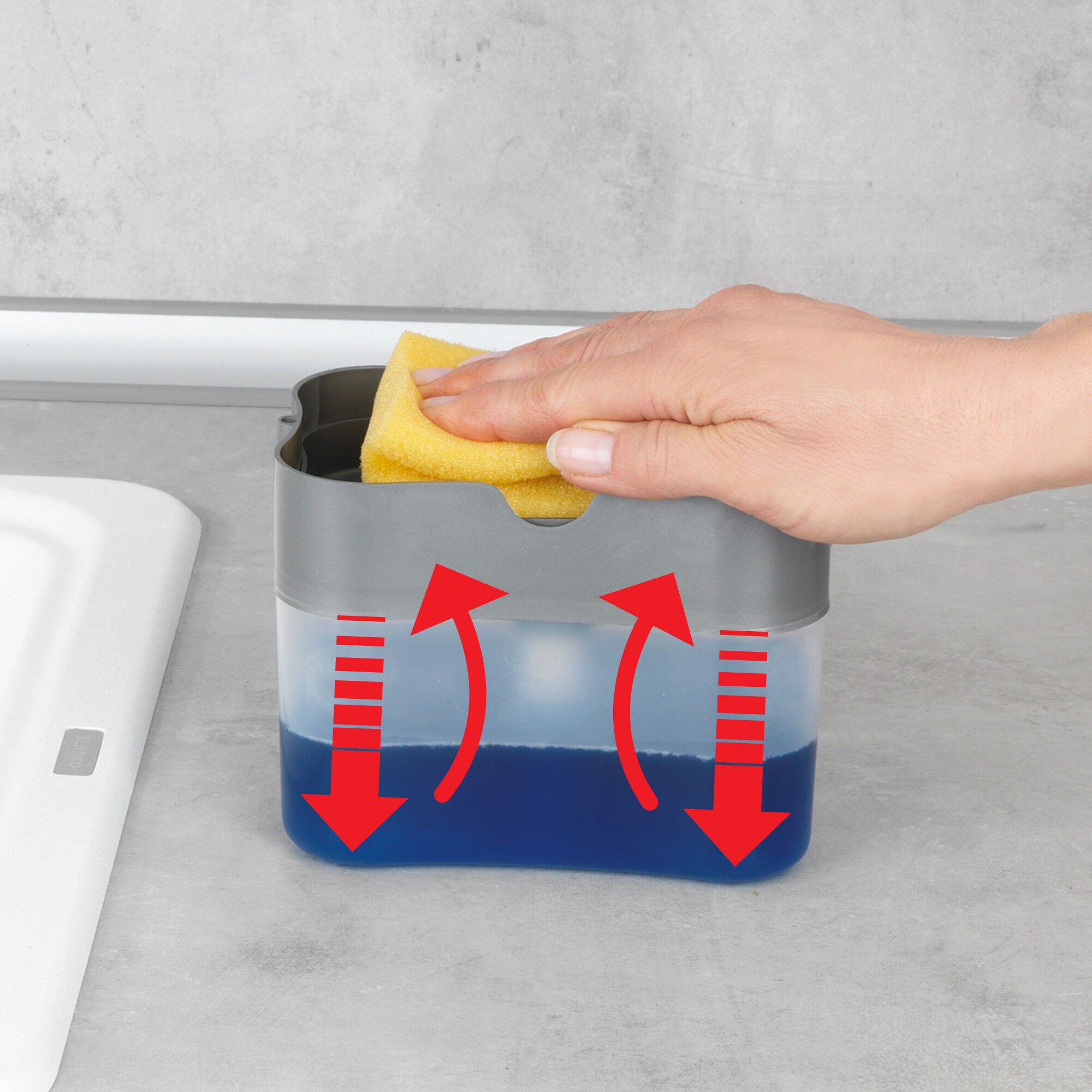 Porte-éponge avec distributeur de liquide vaisselle