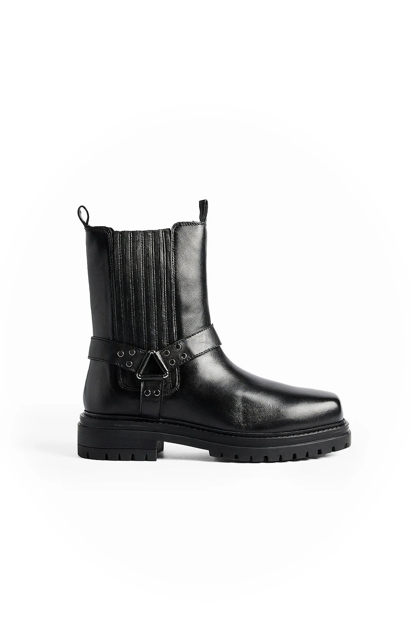 Plateau-Bikerstiefel aus Leder