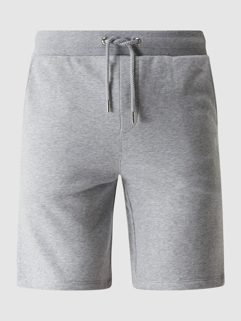 Sweatshorts mit Logo in mittelgrau