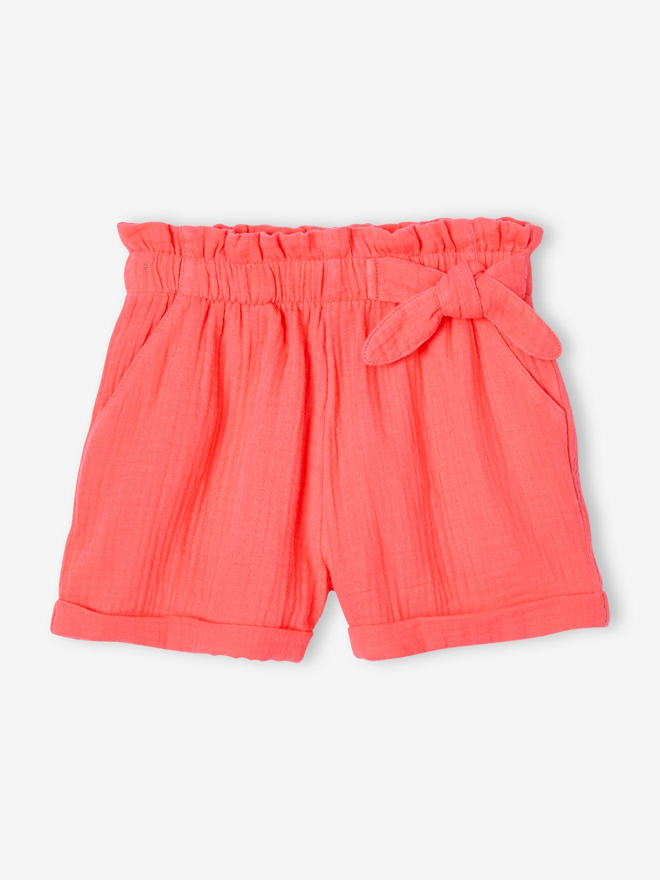 Vertbaudet Mädchen Paperbag-Shorts, Musselin - vanille