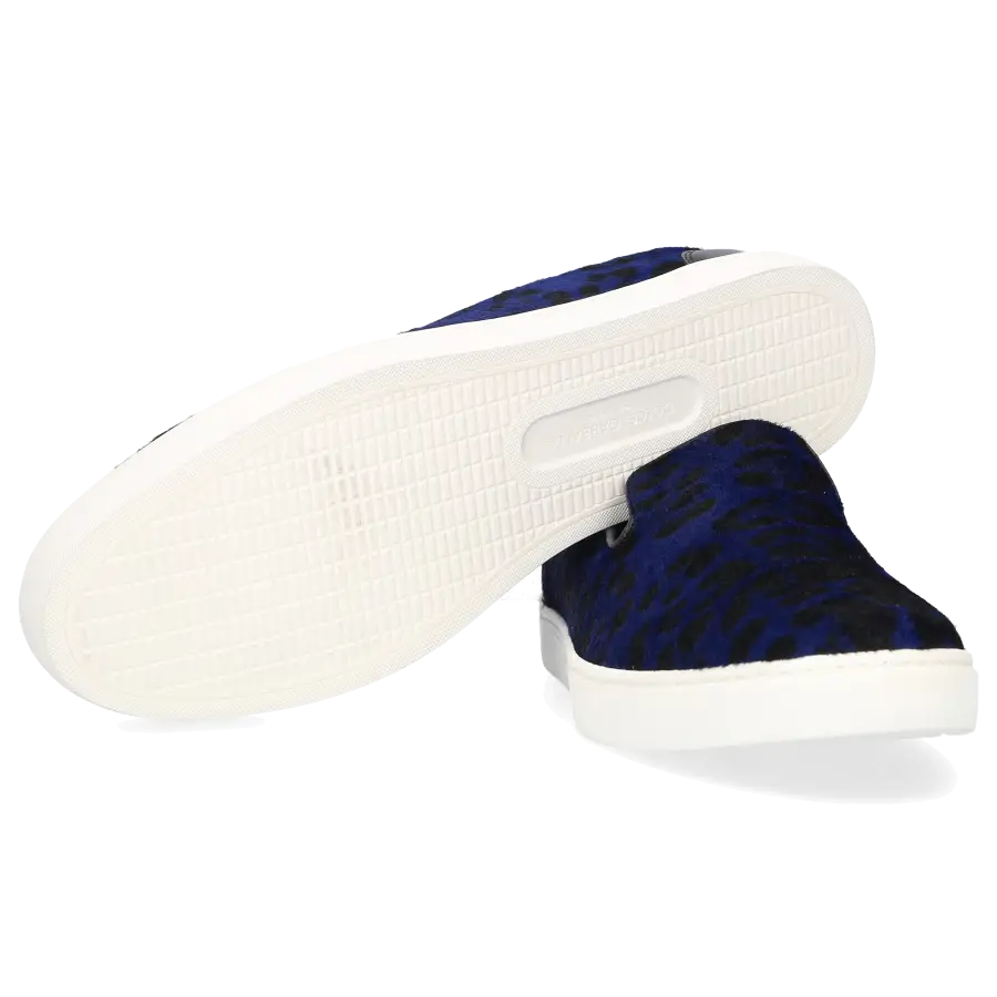 Dolce & Gabbana - Sneaker low Nappaleder Leo Print blau - blau