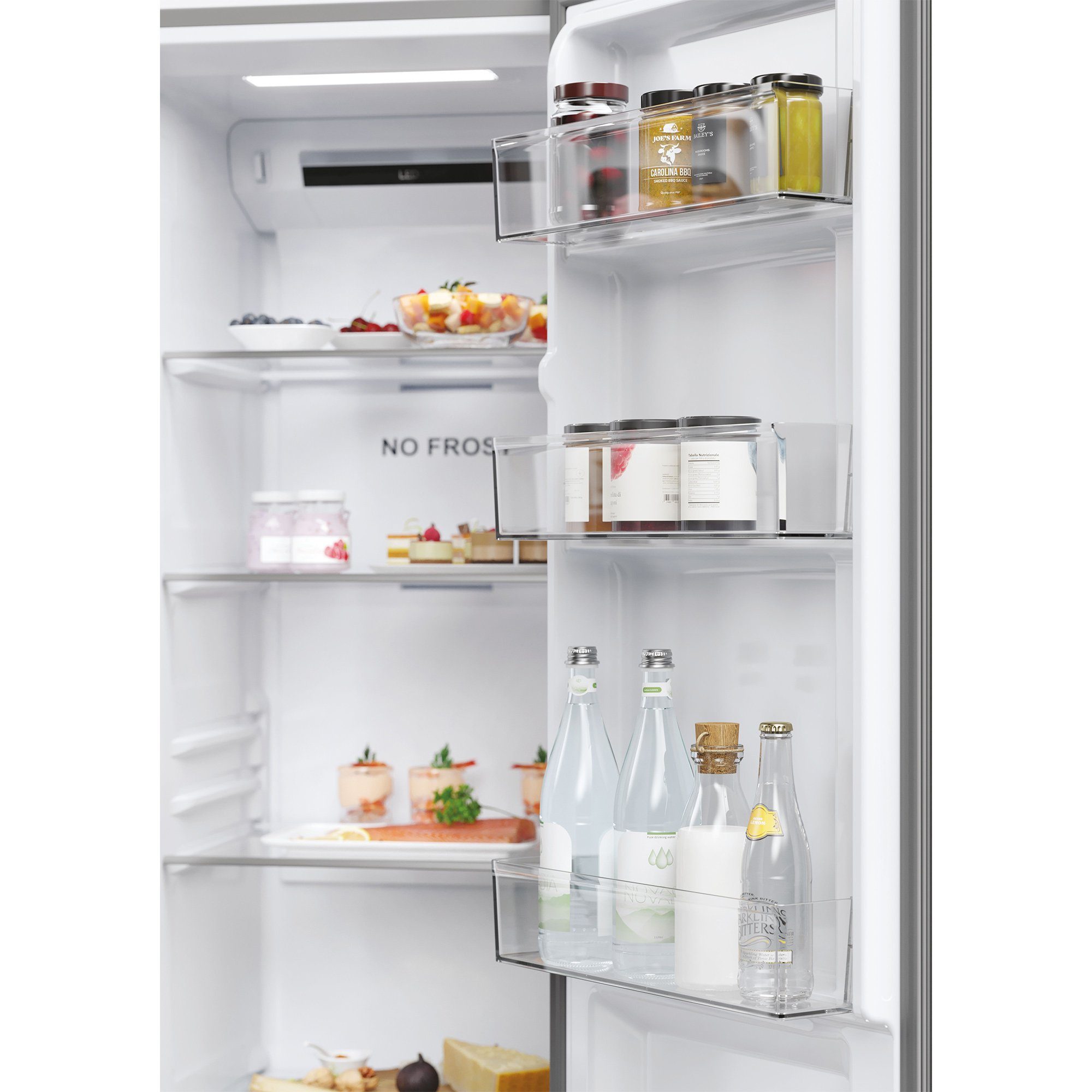 Haier Side-by-Side Front aus Edelstahl HSR5918DNMP, 177,5 cm hoch, 90,8 cm breit, Total NoFrost, Mutli Airflow, Top LED Beleuchtung, XL Slim Line