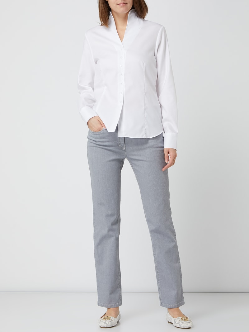 Rinsed Washed Comfort S Fit Jeans Modell CARLA in hellgrau