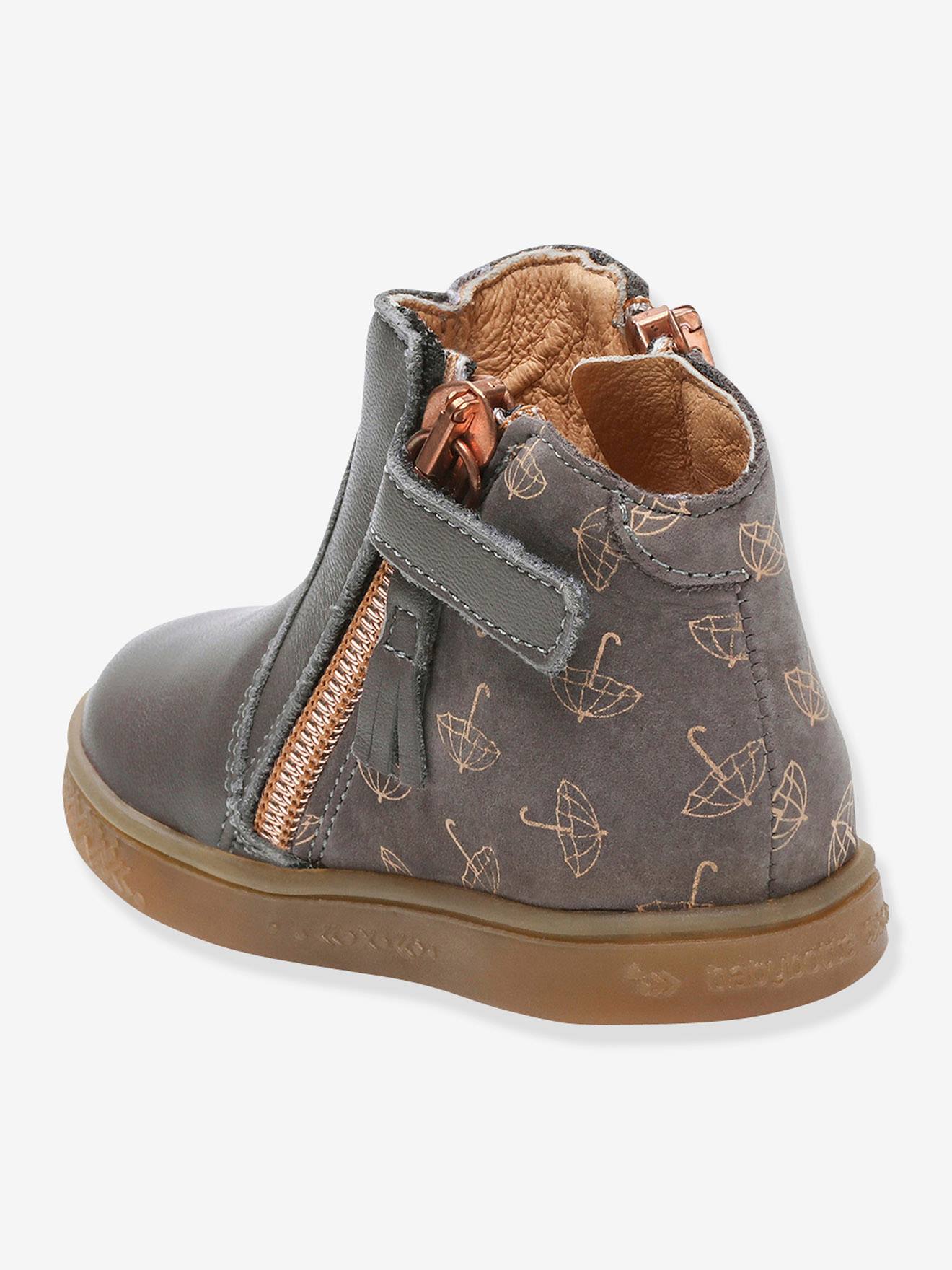 Boots zippées cuir bébé fille Alouest Babybotte® gris