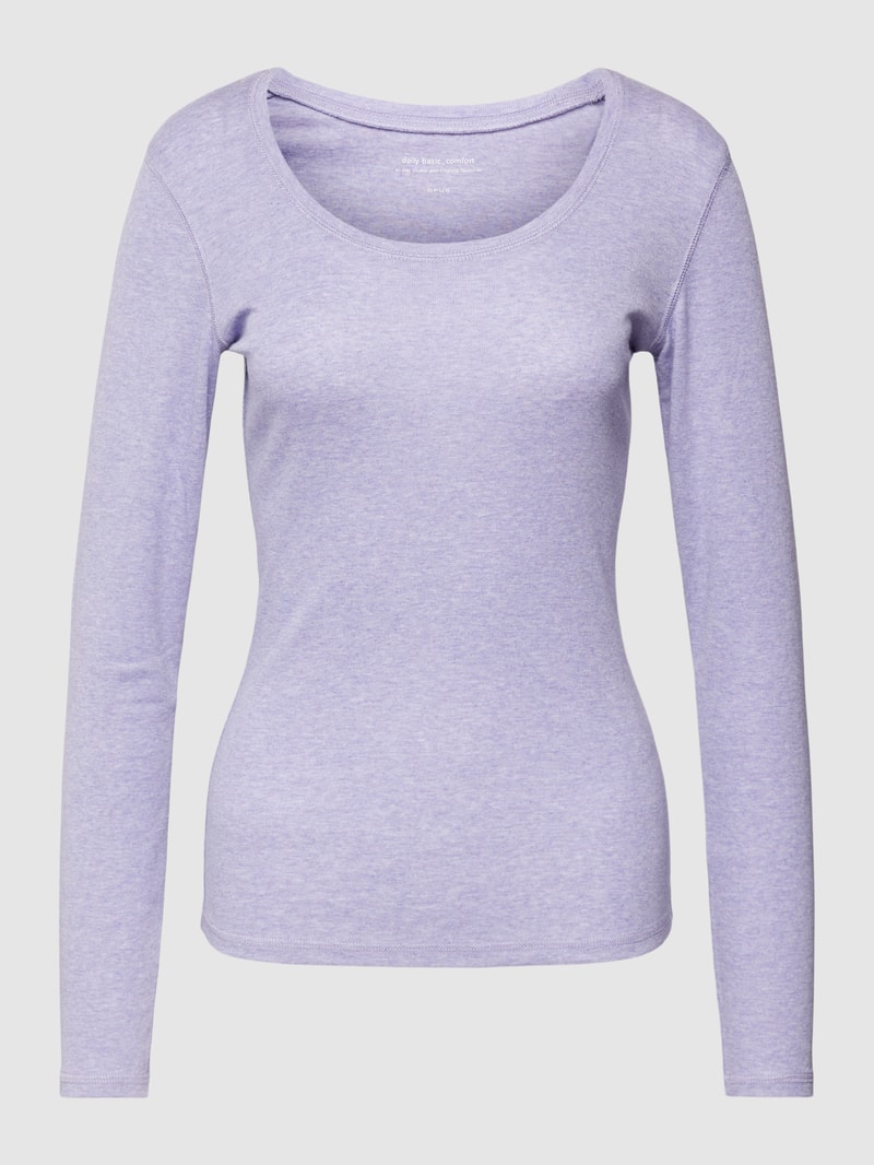 Longsleeve mit Rundhalsausschnitt Modell 'Sorana' in flieder meliert