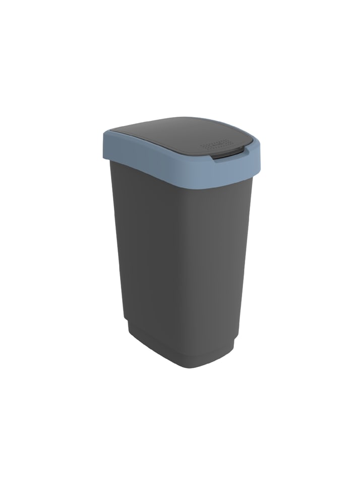 Rotho TWIST Abfalleimer 50l - 2-in-1 Deckel - ideal zur Mülltrennung zuhause in Horizon blau günstig kaufen onesize