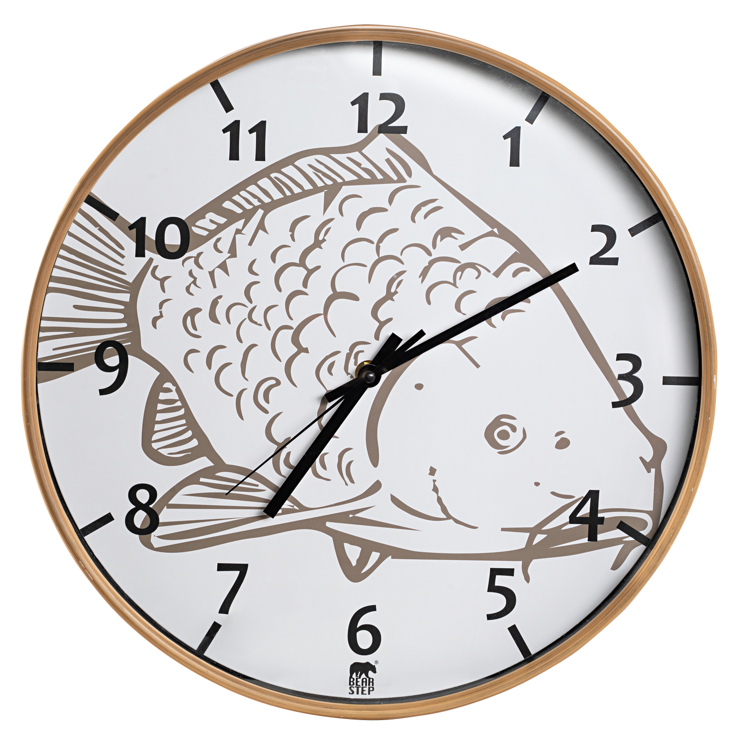 Bearstep Wanduhr mit Karpfenmotiv