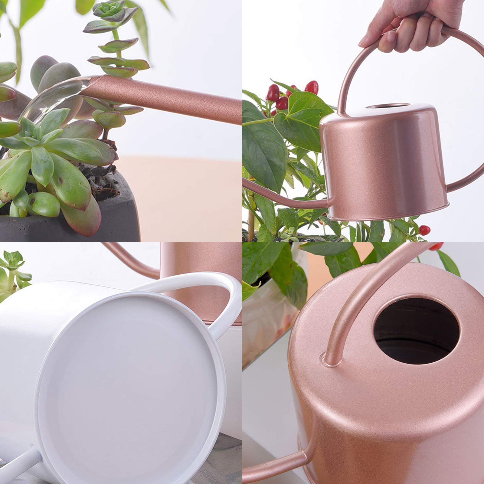 SEEZSSA Gießkanne 1.3l Gießkanne für Zimmerpflanzen Sukkulenten,Innen- und Außenbereich (1,3 Liter), Edelstahl Pflanzen-Gießkanne Klein Gartengießkanne,Blumengießkanne