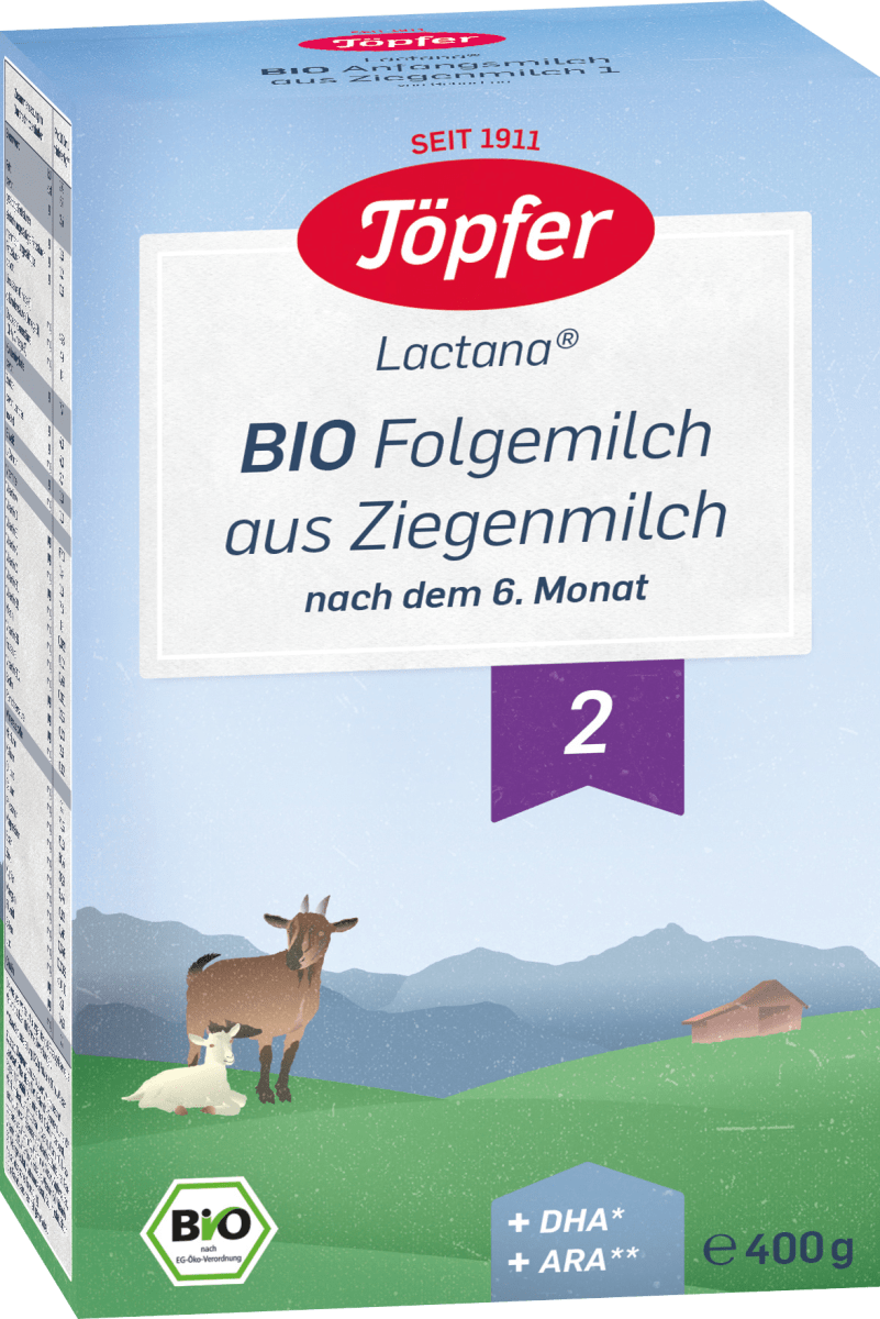 Folgemilch 2 Lactana aus Ziegenmilch nach dem 6. Monat, 400 g