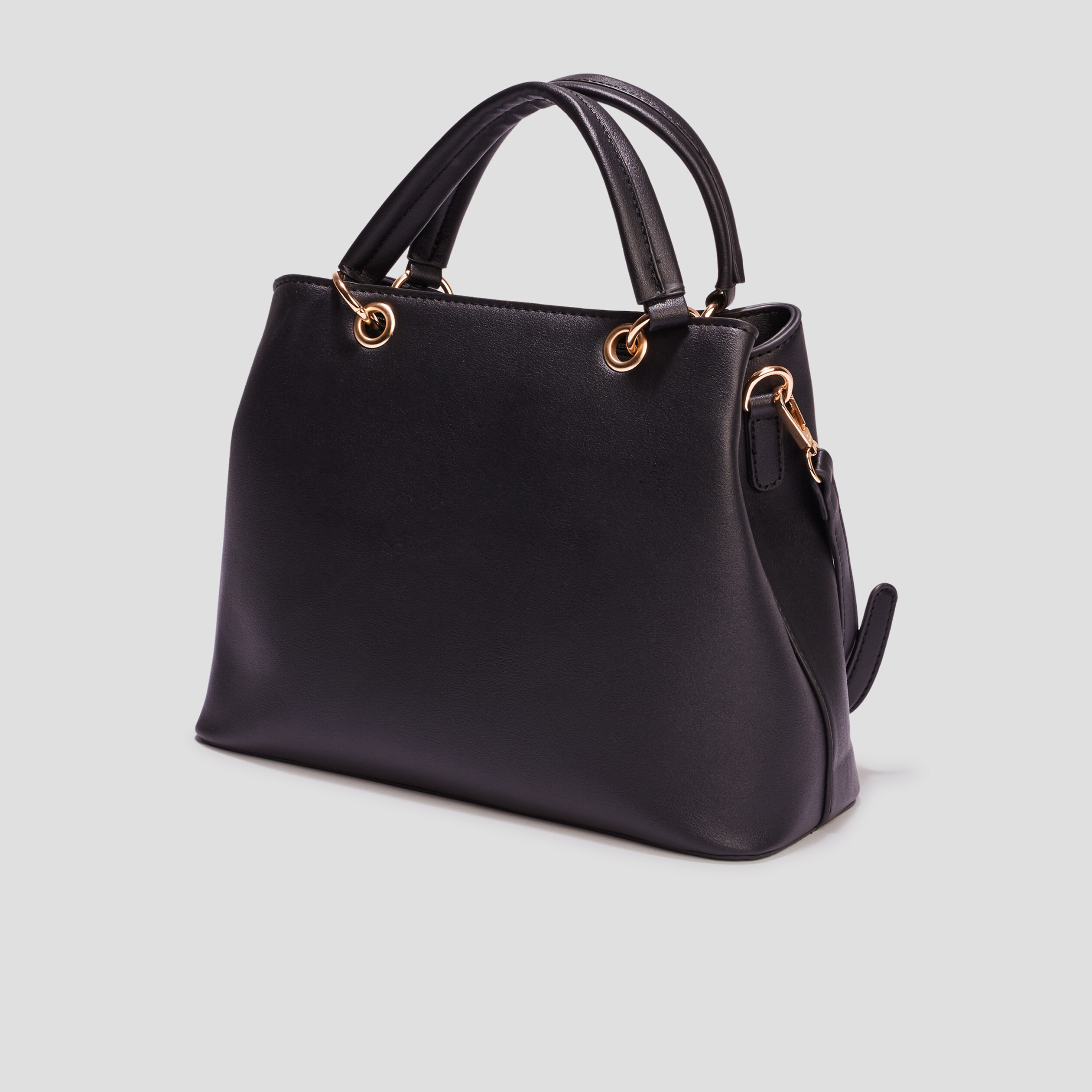 Sac à main devant aspect croco noir femme | La Halle