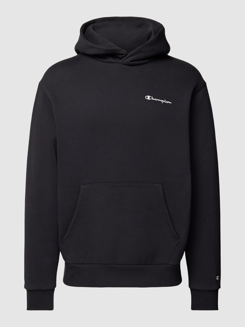 Oversized Hoodie mit Label-Detail in schwarz
