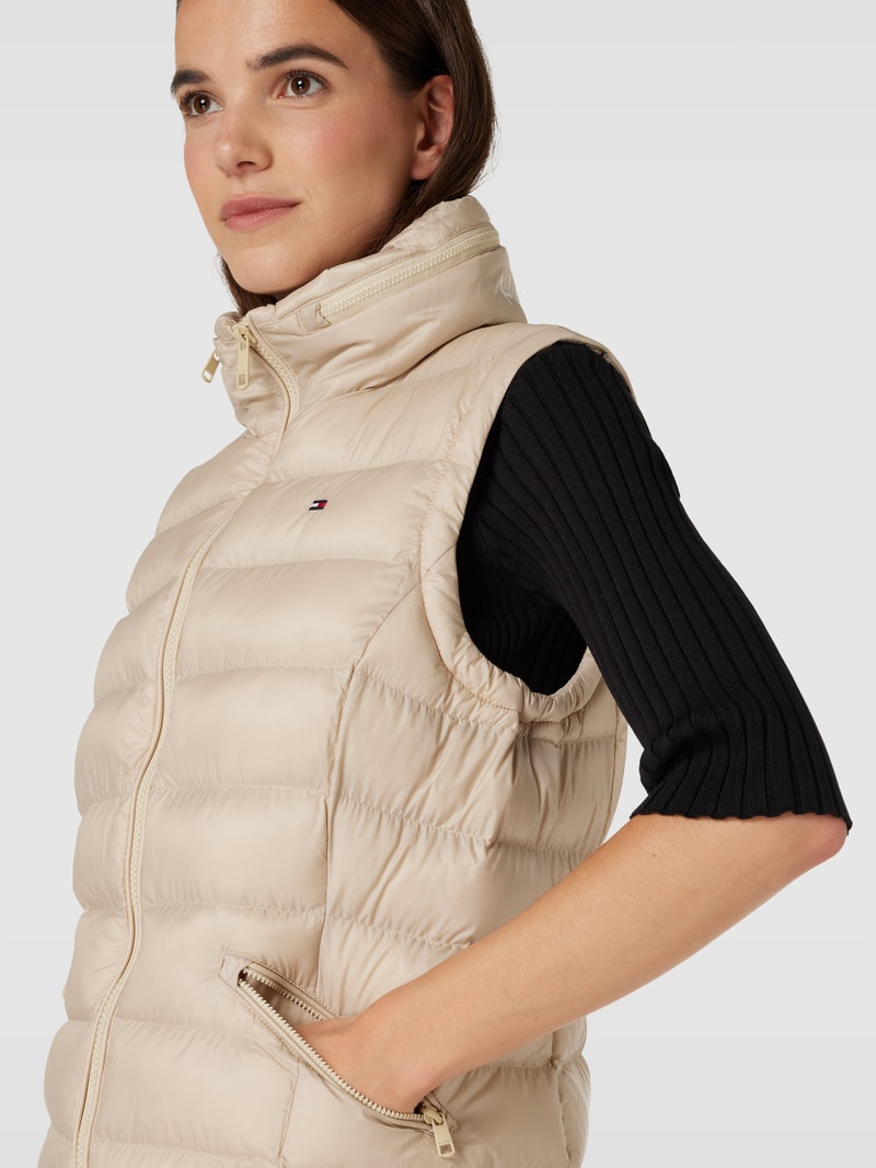 Steppweste mit Kapuze Modell 'GLOBAL' in beige