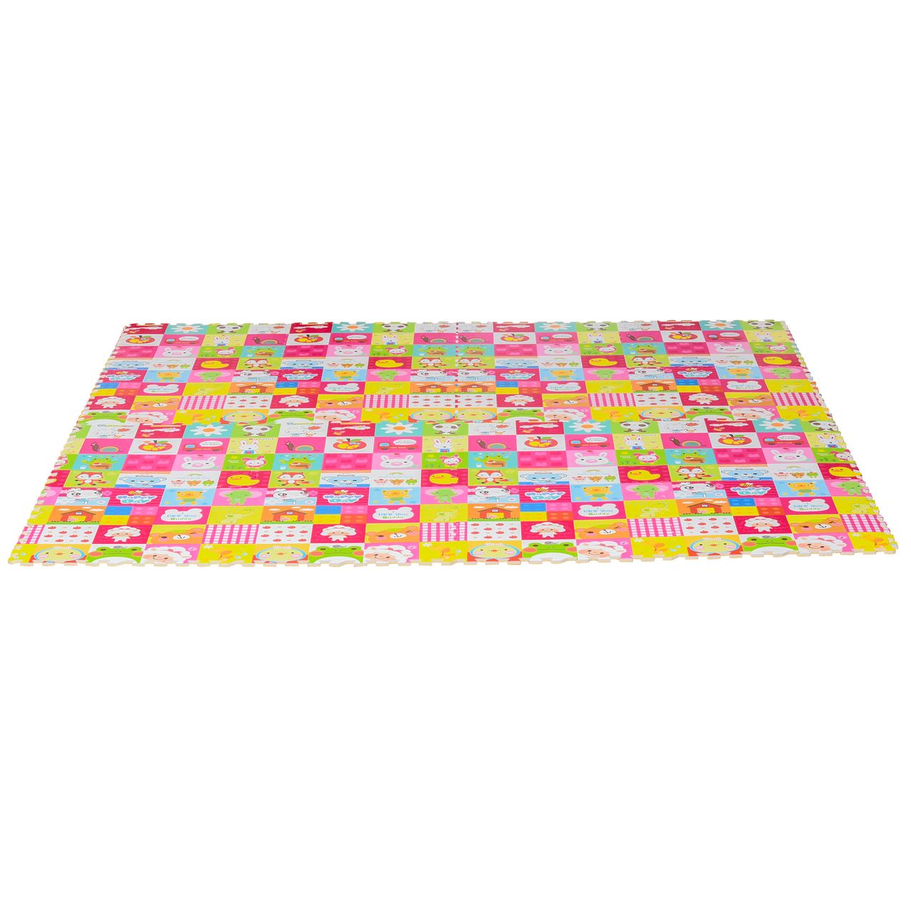 HOMCOM Puzzlematte für Babys Kinder Spielmatte spiel erziehung klappbar EVA foam Tiere Muster 61,5 x 61,5 cm