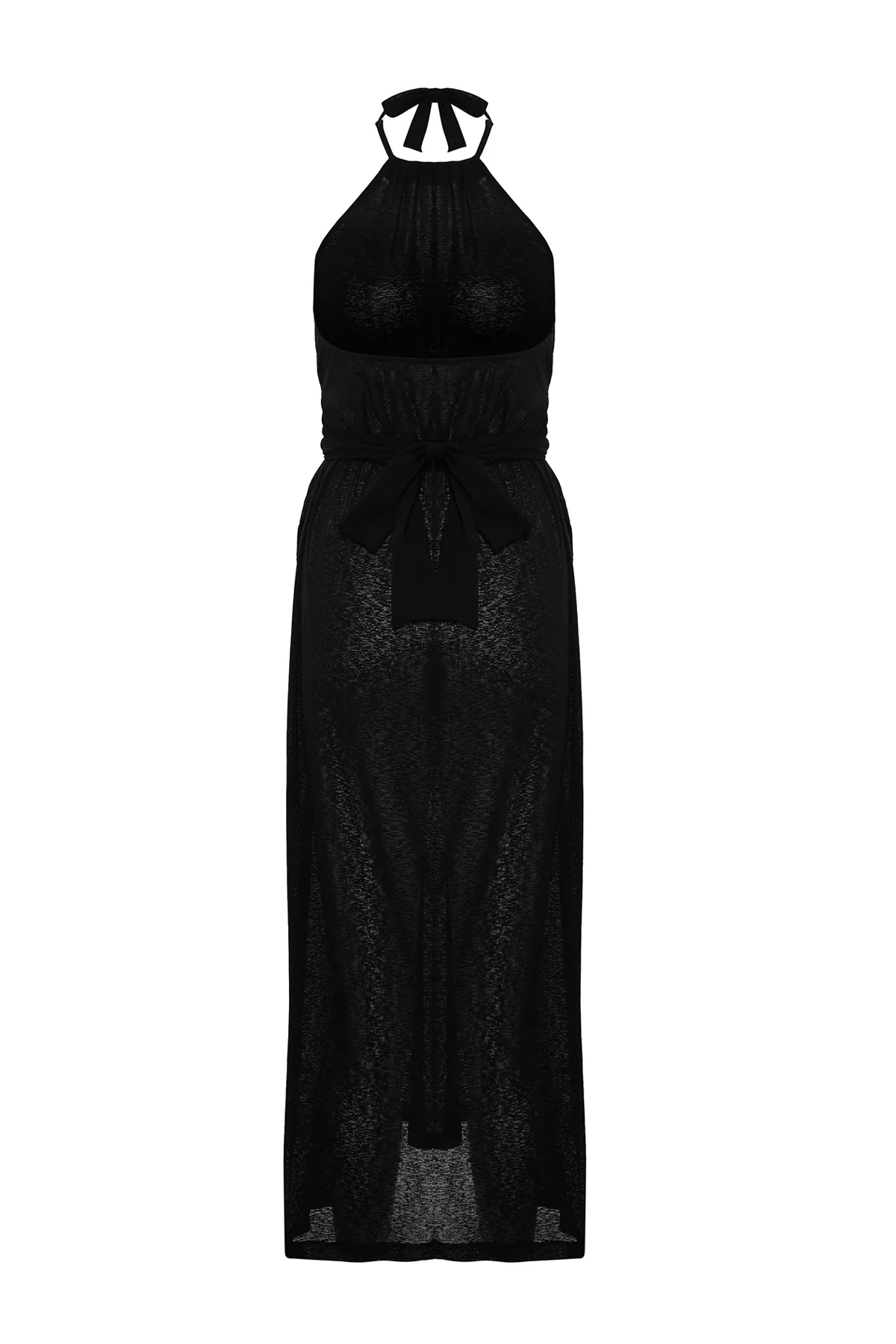 Trendyol Collection  Schwarzes Maxi-Strandkleid aus Strick TBESS24EL00124