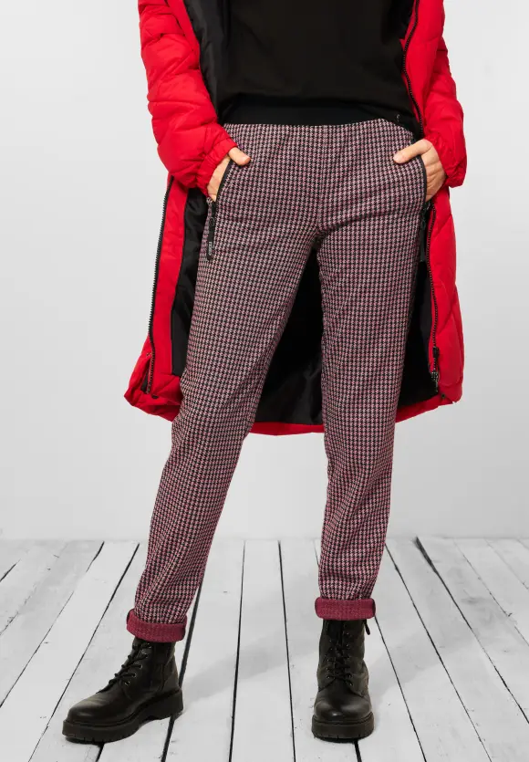 CECIL Karierte Casual Fit Hose