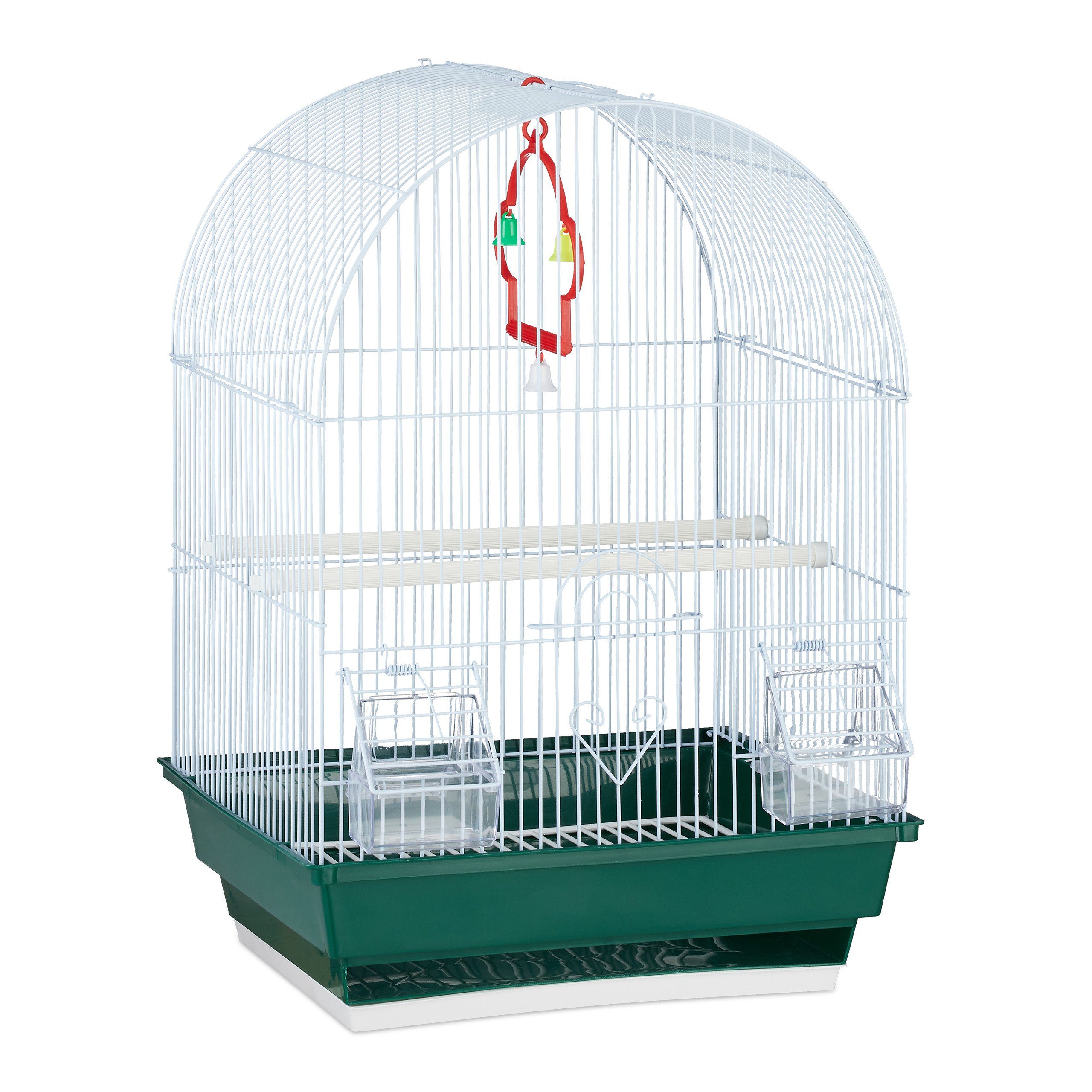 relaxdays Vogelkäfig Kleiner Vogelkäfig mit Zubehör