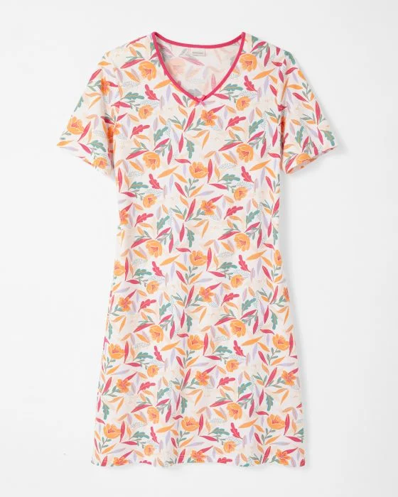Lot de 3 chemises de nuit en pur coton peigné, 2 statures