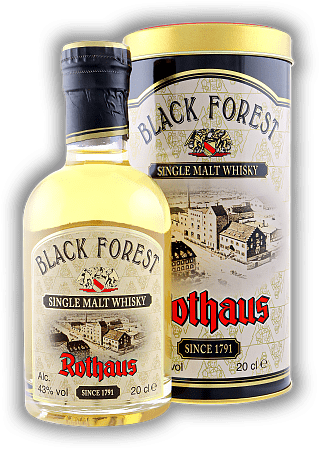 Rothaus Black Forest Single Malt Whisky 43% 0,2 Liter Rothaus Black Forest Single Malt Whisky 43% 0,2 Liter Das wunderbare Ergebnis der erfolgreichen Zusammenarbeit der Destillerie Kammer-Kirsch mi der Brauerei Rothaus. 0,2	 Liter - Vol 43%