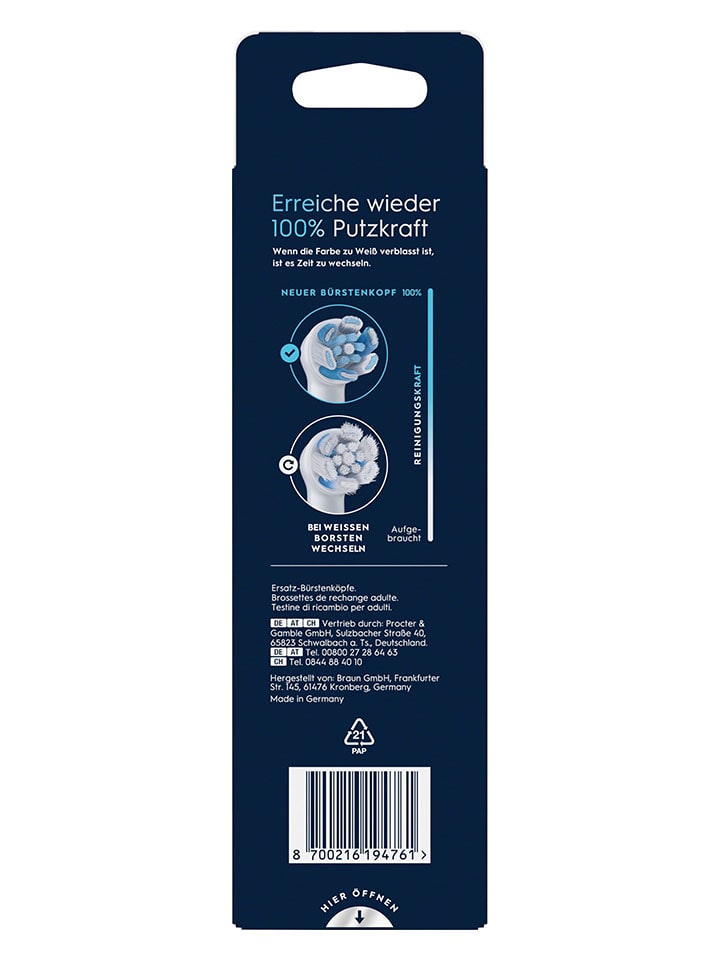 Oral-B 6er-Set: Ersatz-Bürstenköpfe 
