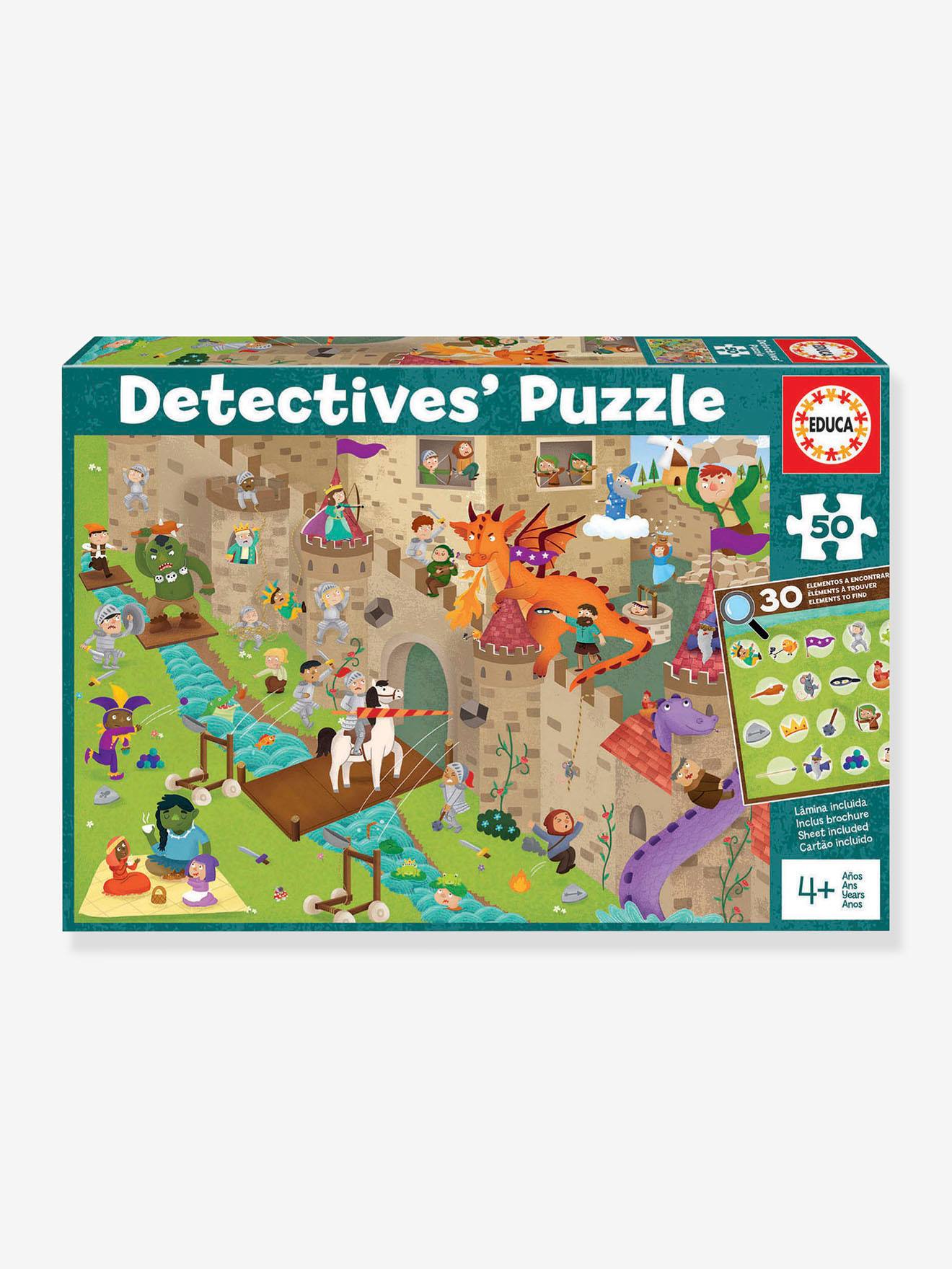 Educa Such-Puzzle DETEKTIV IN DER RITTERBURG EDUCA, 50 Teile - grün
