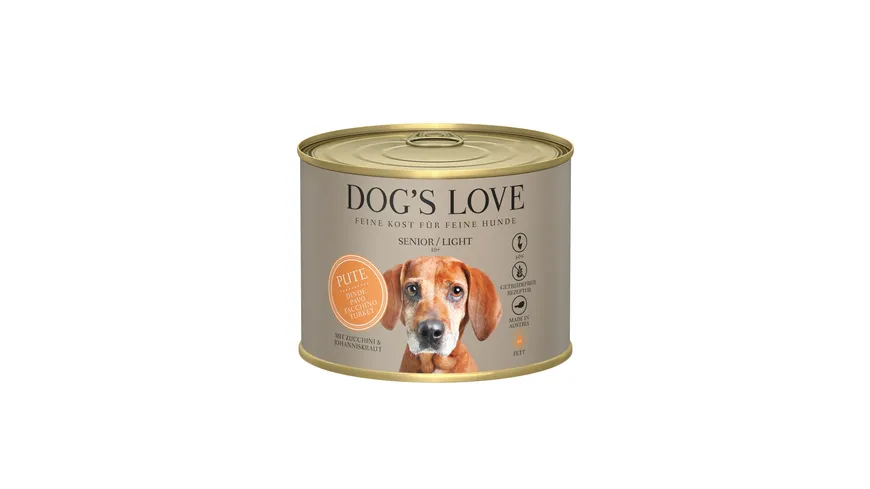 DOG'S LOVE Hundenassfutter Senior Pute 200 g