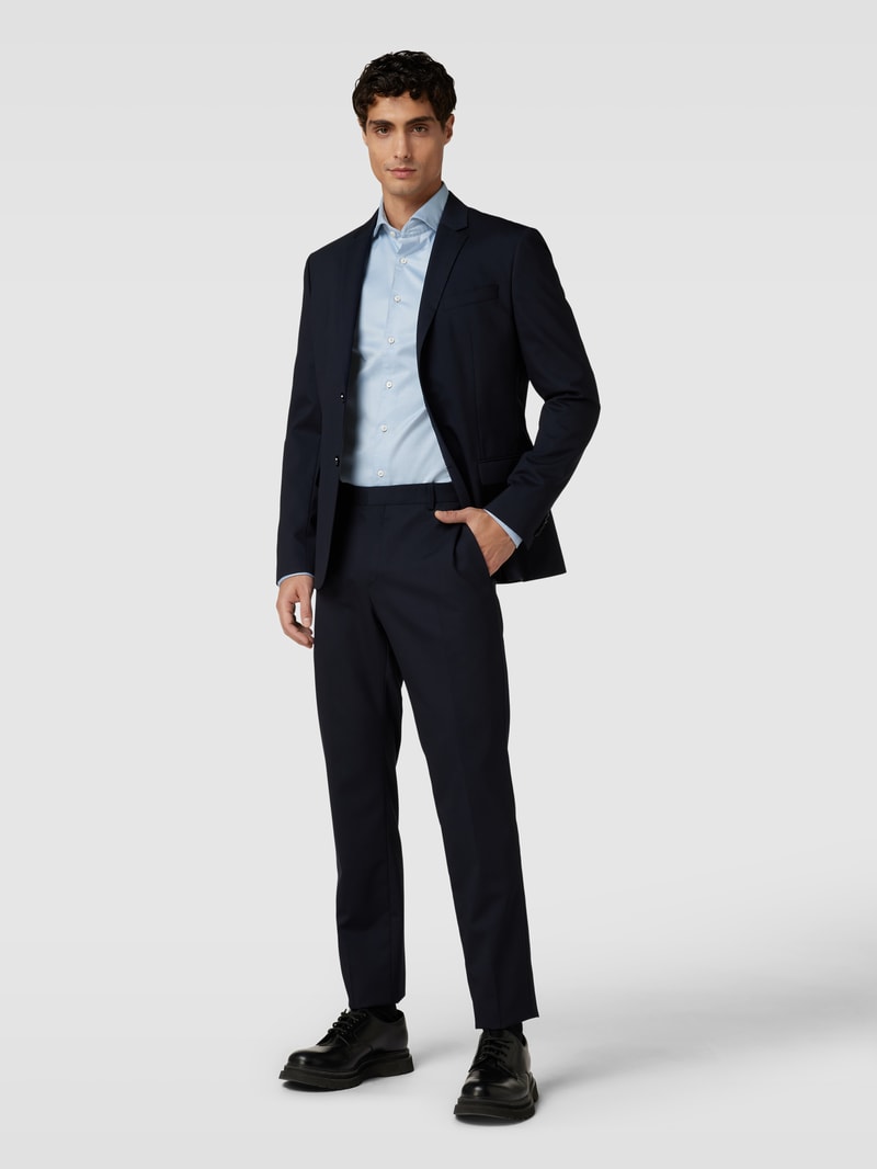 Slim Fit Premium Shirt mit Haifischkragen in bleu