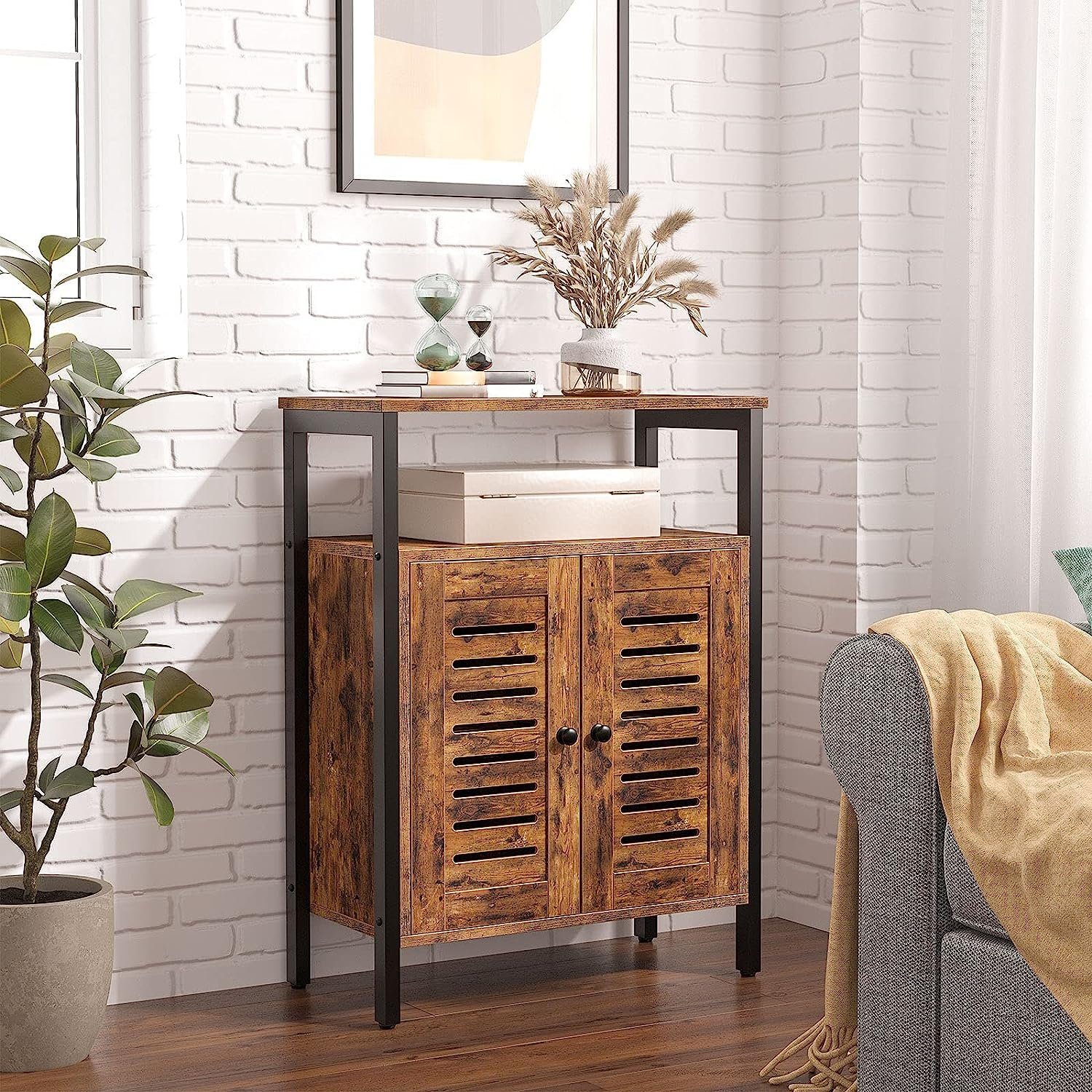 Hoobro Kommode Sideboard, Küchenschrank, Kommode Vintage verstellbaren Ablage