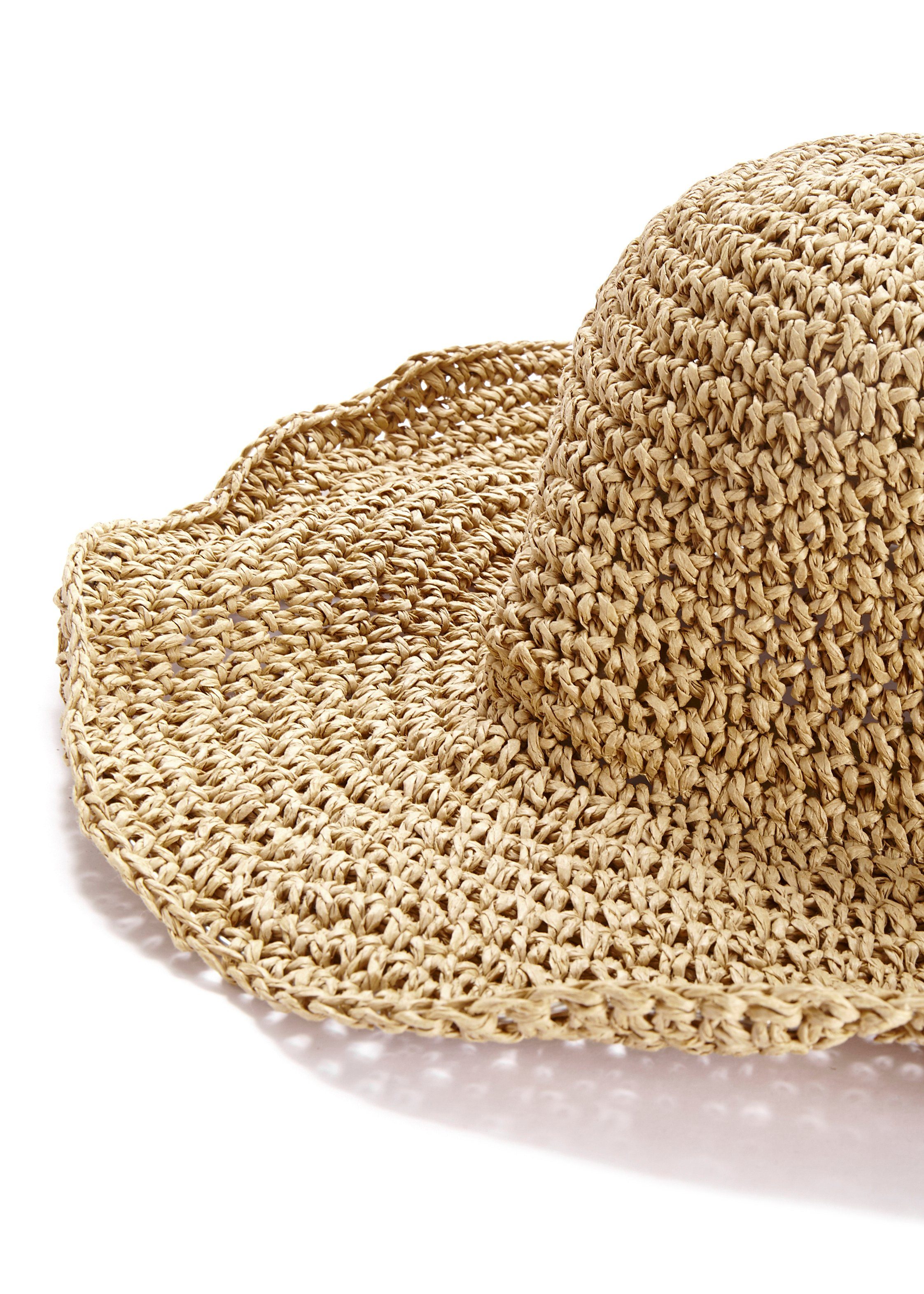 LASCANA Sonnenhut Strohhut, Sommerhut Strohhut zum Krempeln und faltbar, Kopfbedeckung, Sommerhut
