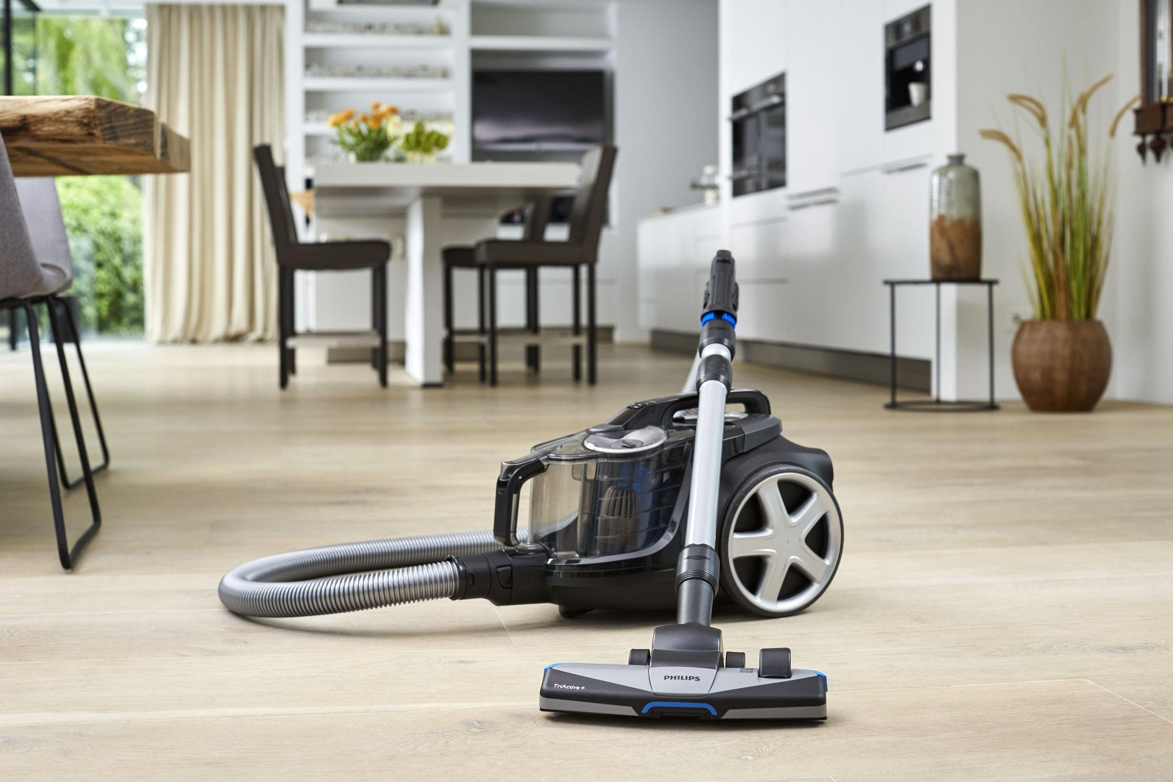 Philips Bodenstaubsauger FC9741/09, 900 W, beutellos, mit 2,0 l Fassungsvermögen und Tri-Active+-Düse