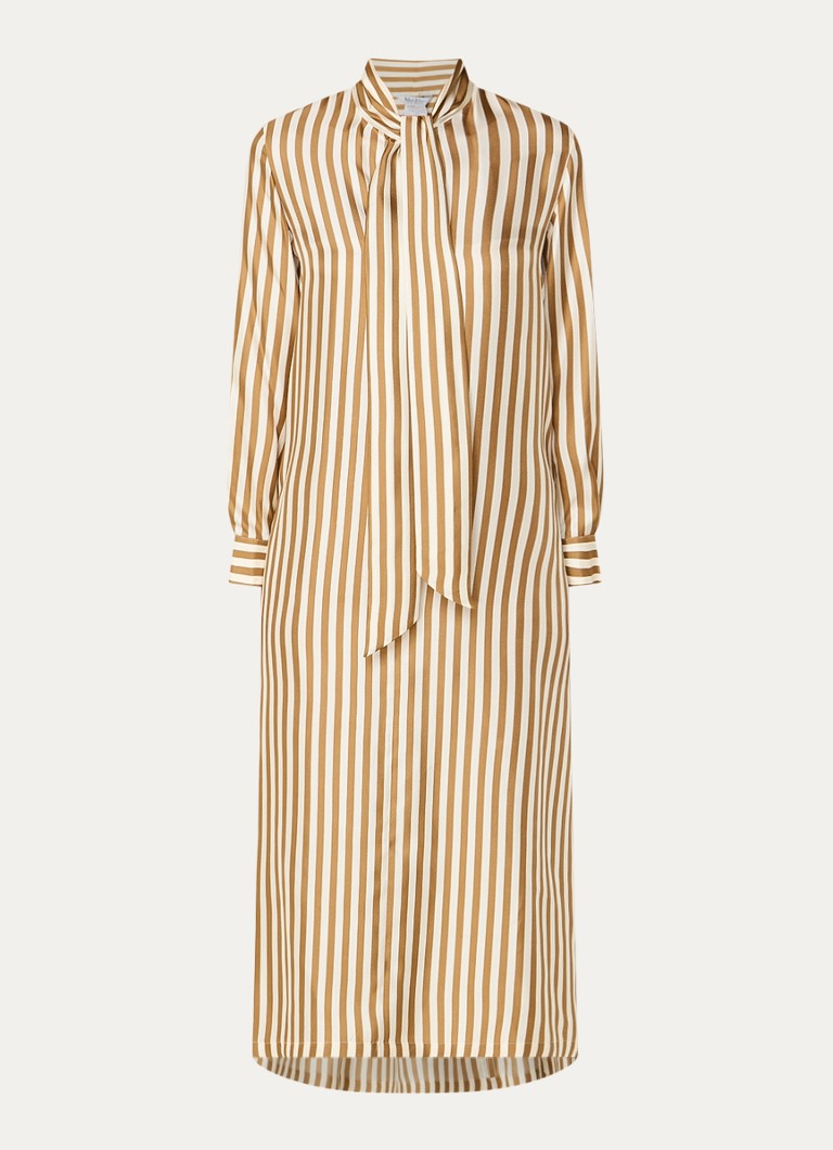 Vestido túnica midi de seda a rayas MaxMara Faesite