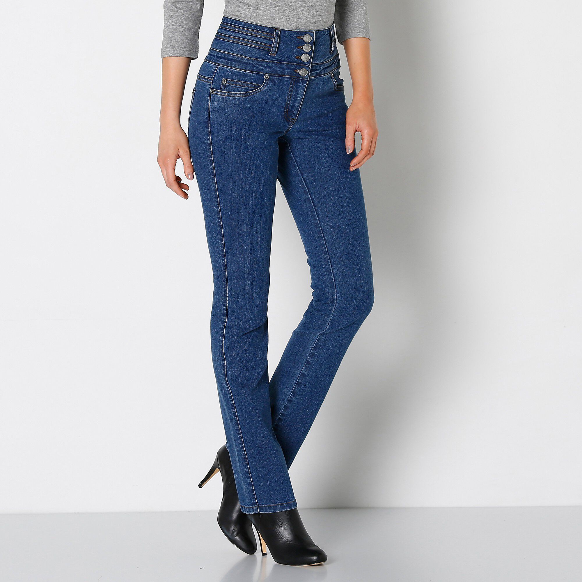 Jean taille haute coupe droite