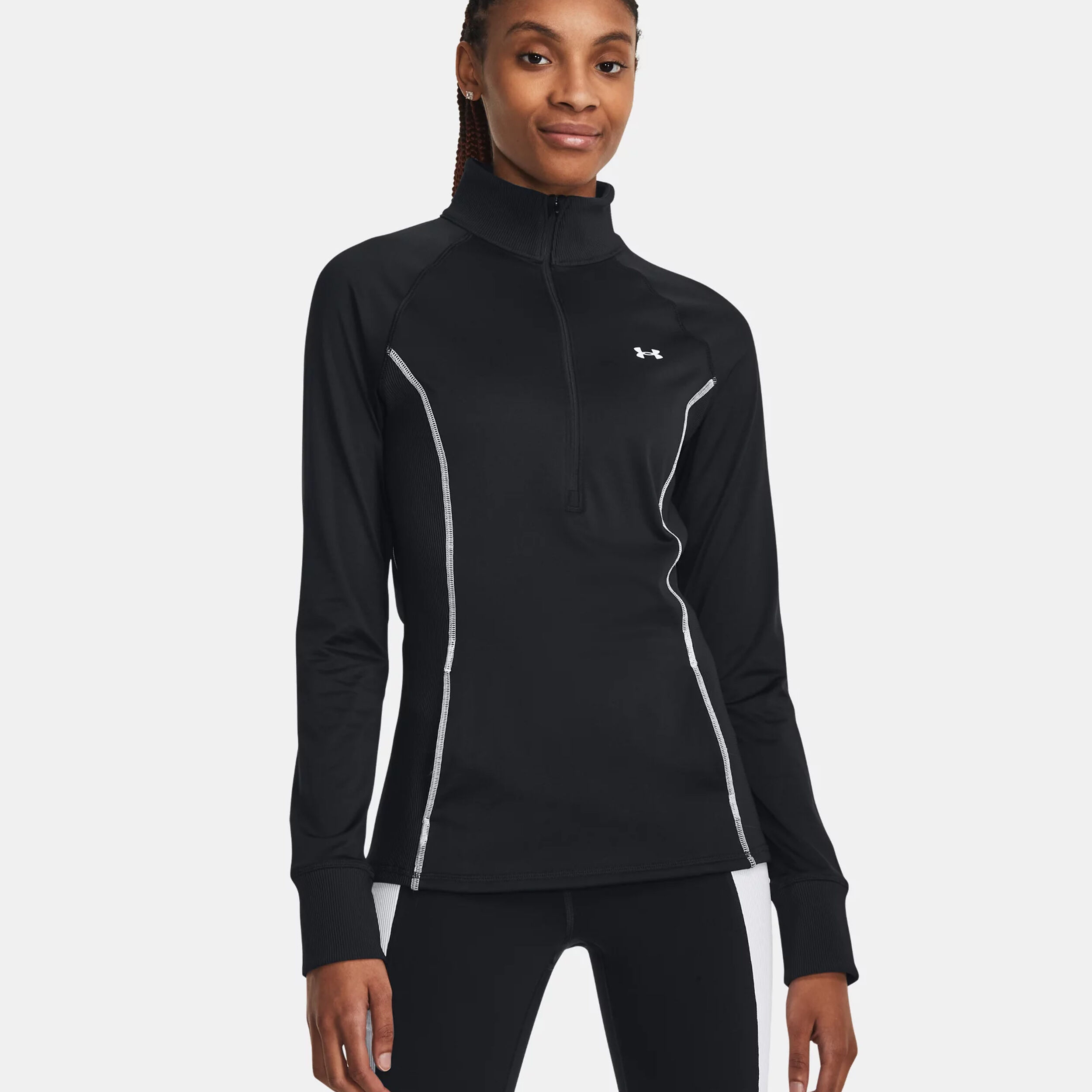 CW Half-Zip Longsleeve Damen - Schwarz