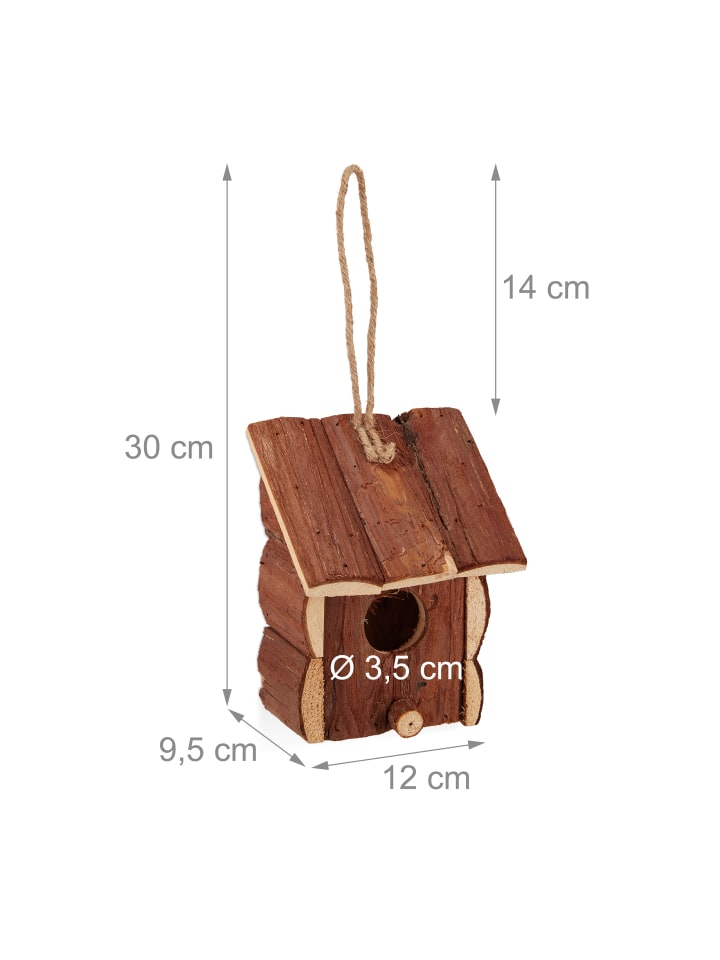relaxdays Vogelhaus in Natur - (B)12x (H)16,5 x (T)9,5 cm günstig kaufen onesize