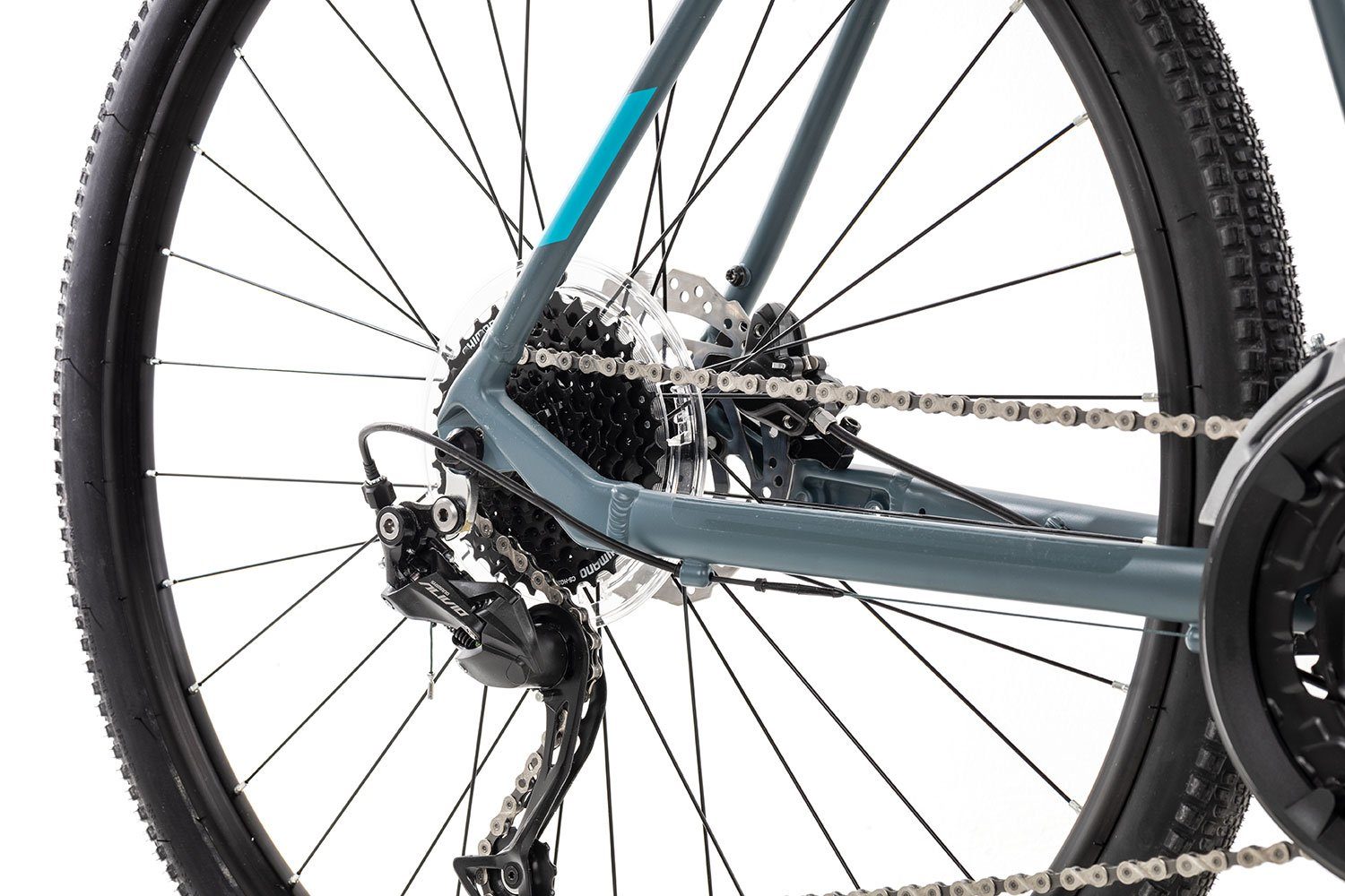 Axess Crossrad VERIS CROSS 2022, 27 Gang Shimano Alivio RD-M3100-9 Schaltwerk, Kettenschaltung, Crossbike schwarz/grau