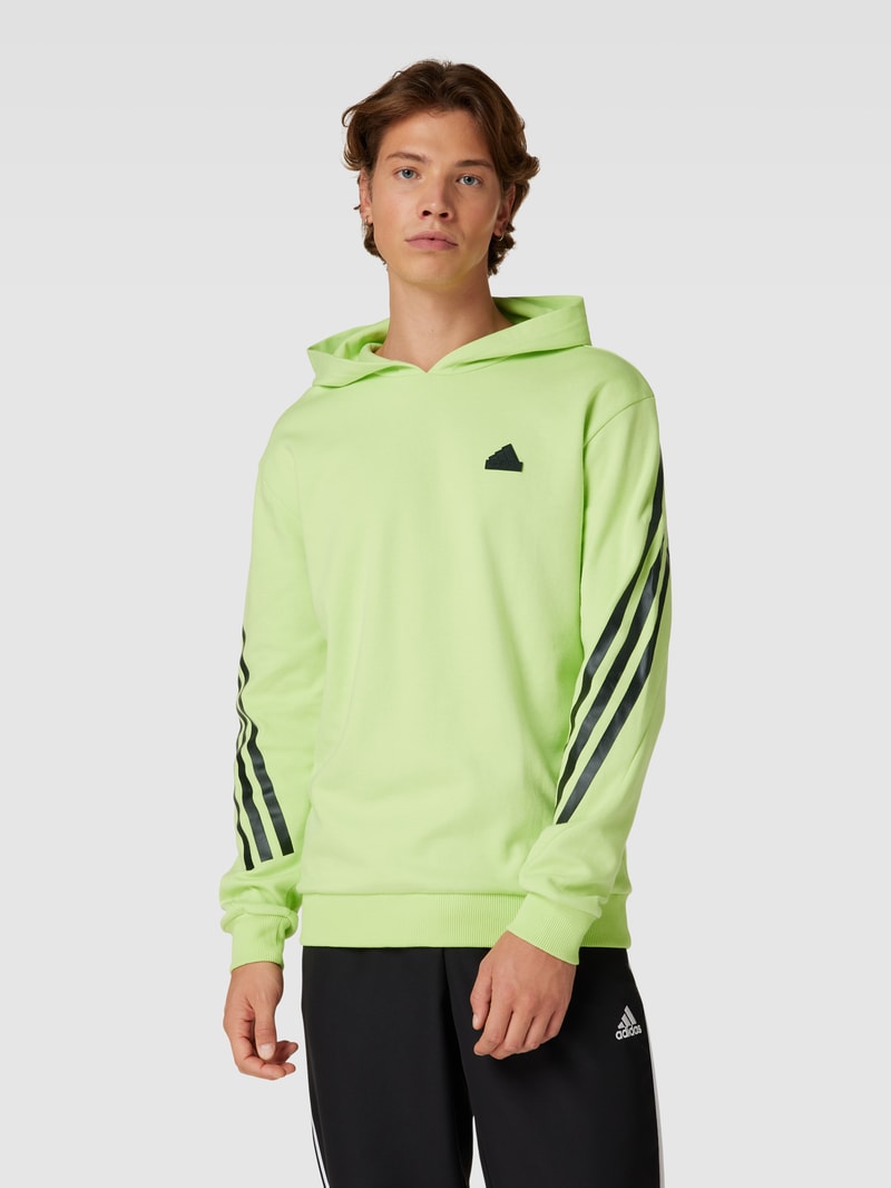 Hoodie mit Kontraststreifen in hellgrün