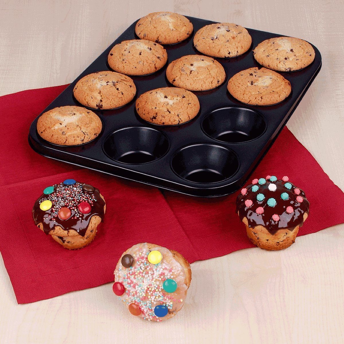 EUROHOME Muffinform Muffinblech 12er Mini Muffins Backform, Muffinform 12 Muffins - Muffinblech antihaft