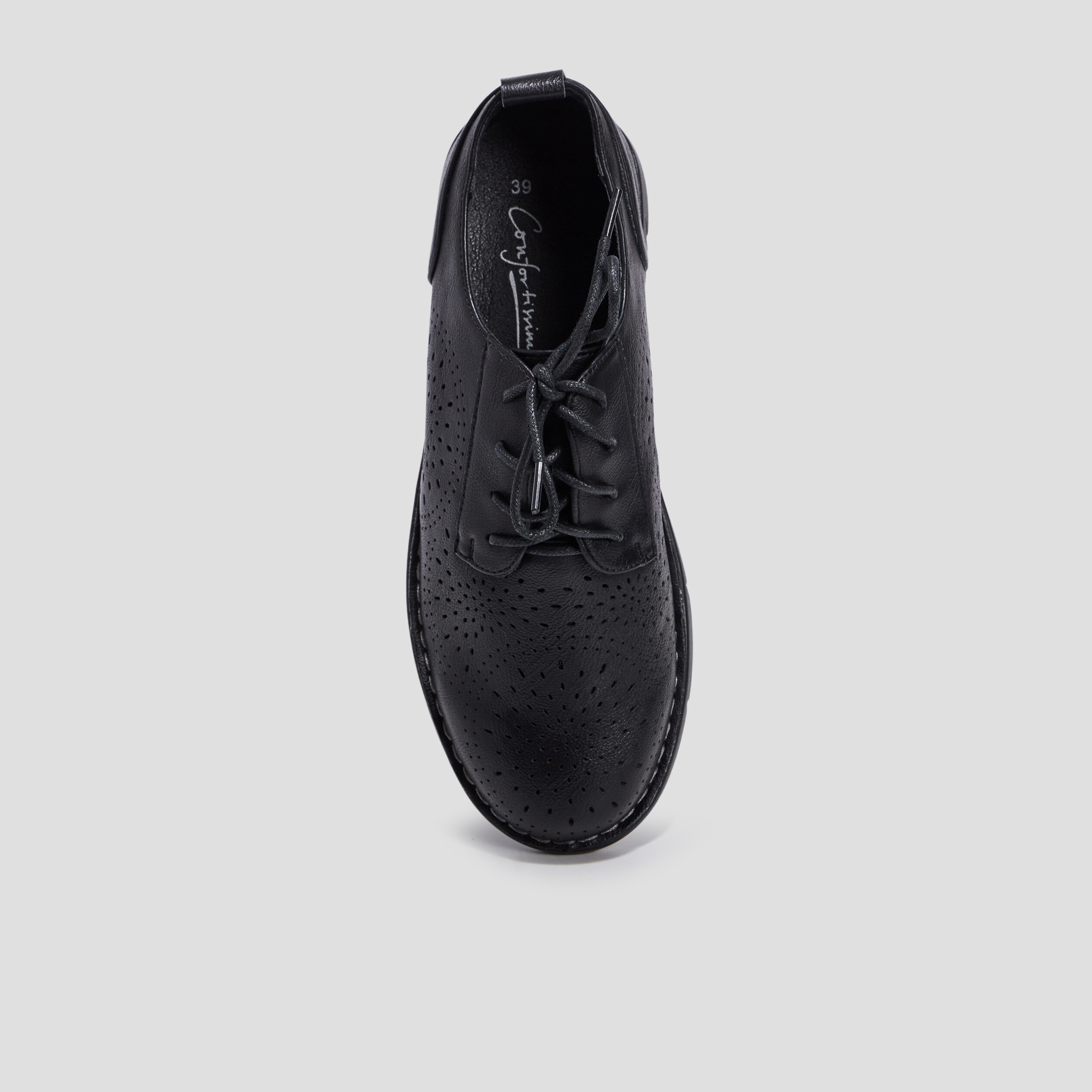 Derbies à lacets compensées noir femme | La Halle