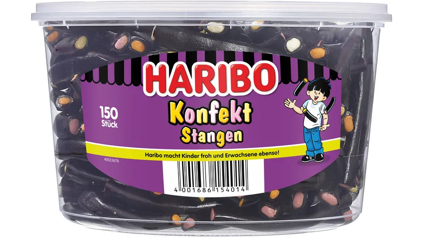 Haribo Lakritz-Konfekt Konfekt-Stangen Runddose 1200 g