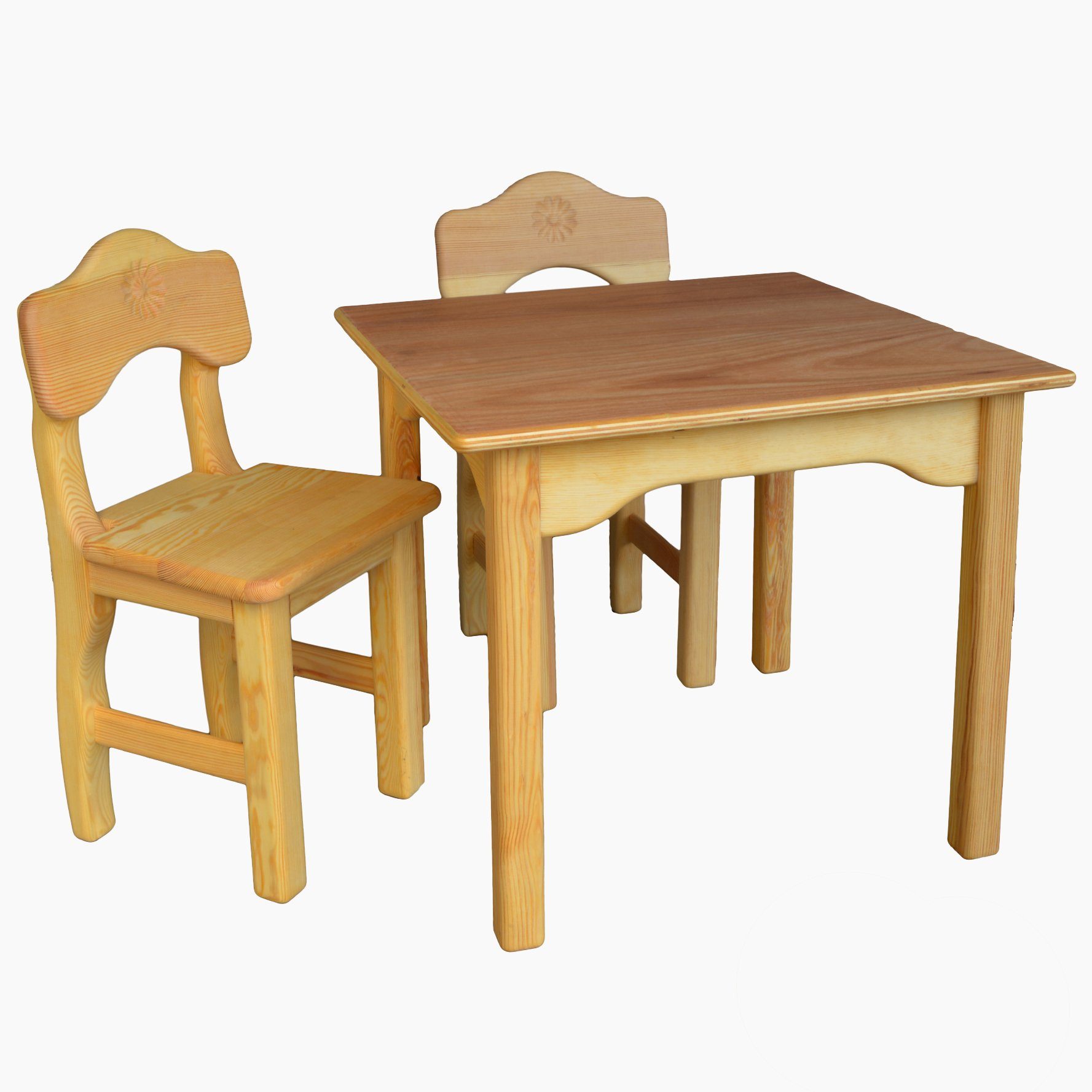 Madera Spielzeuge Kindersitzgruppe Kindertisch klein Set mit 2 Stühlen, (Spar Set, 3-tlg., 1 Tisch 2 Stühle), Made in Germany