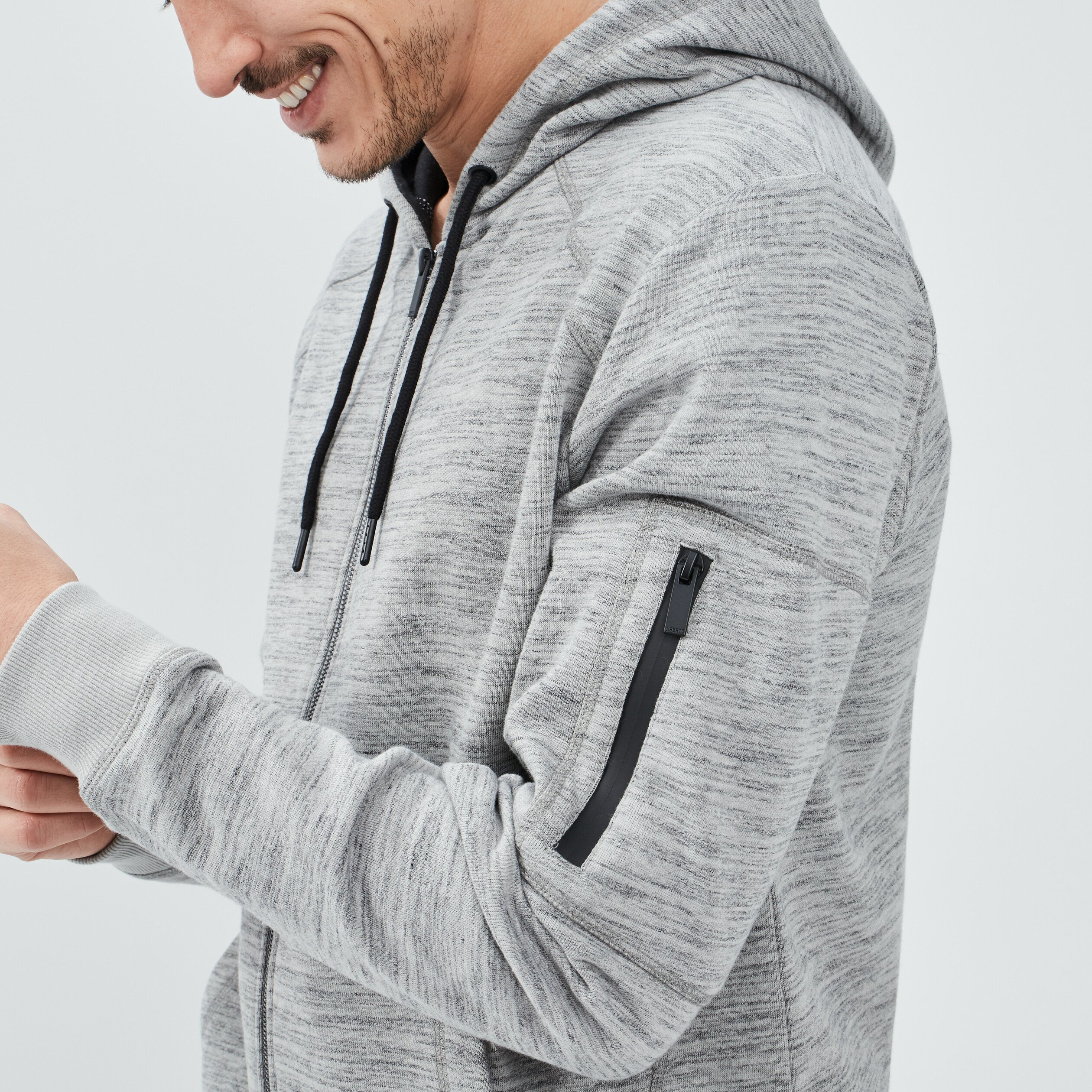 Sweat zippé à capuche gris clair homme | La Halle